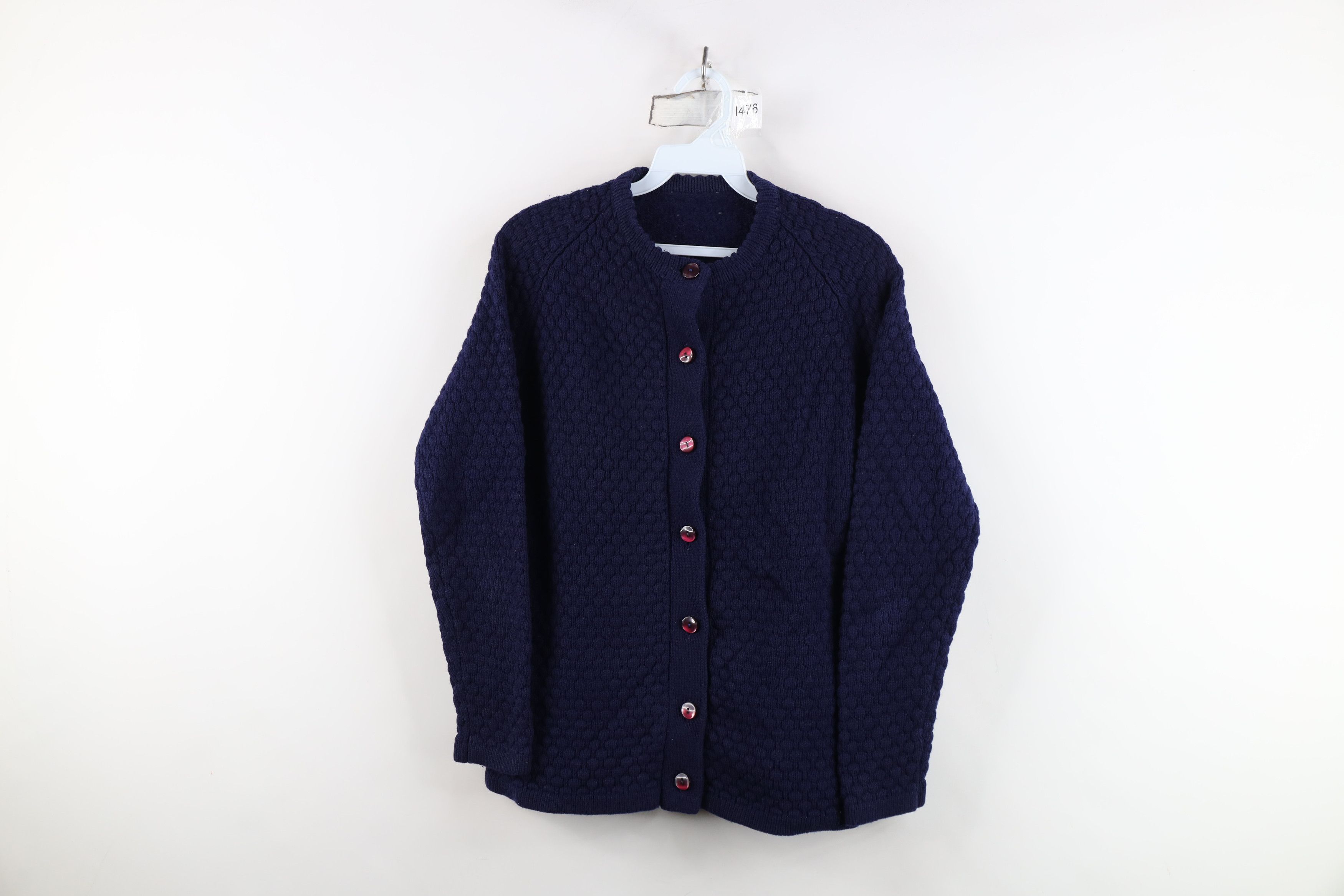 Vintage Vintage60s Streetwear Textured Cardigan Sweater Blue USA Size M / US 6-8 / IT 42-44 - 1 Thumbnail