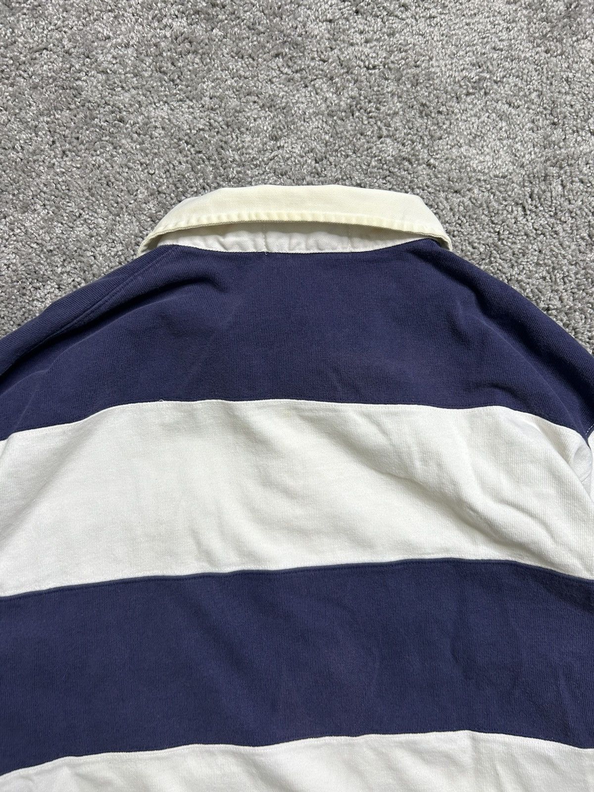 Polo Ralph Lauren Vintage 80s Polo Ralph Lauren Rugby Long Sleeve Striped Navy Size US L / EU 52-54 / 3 - 8 Thumbnail