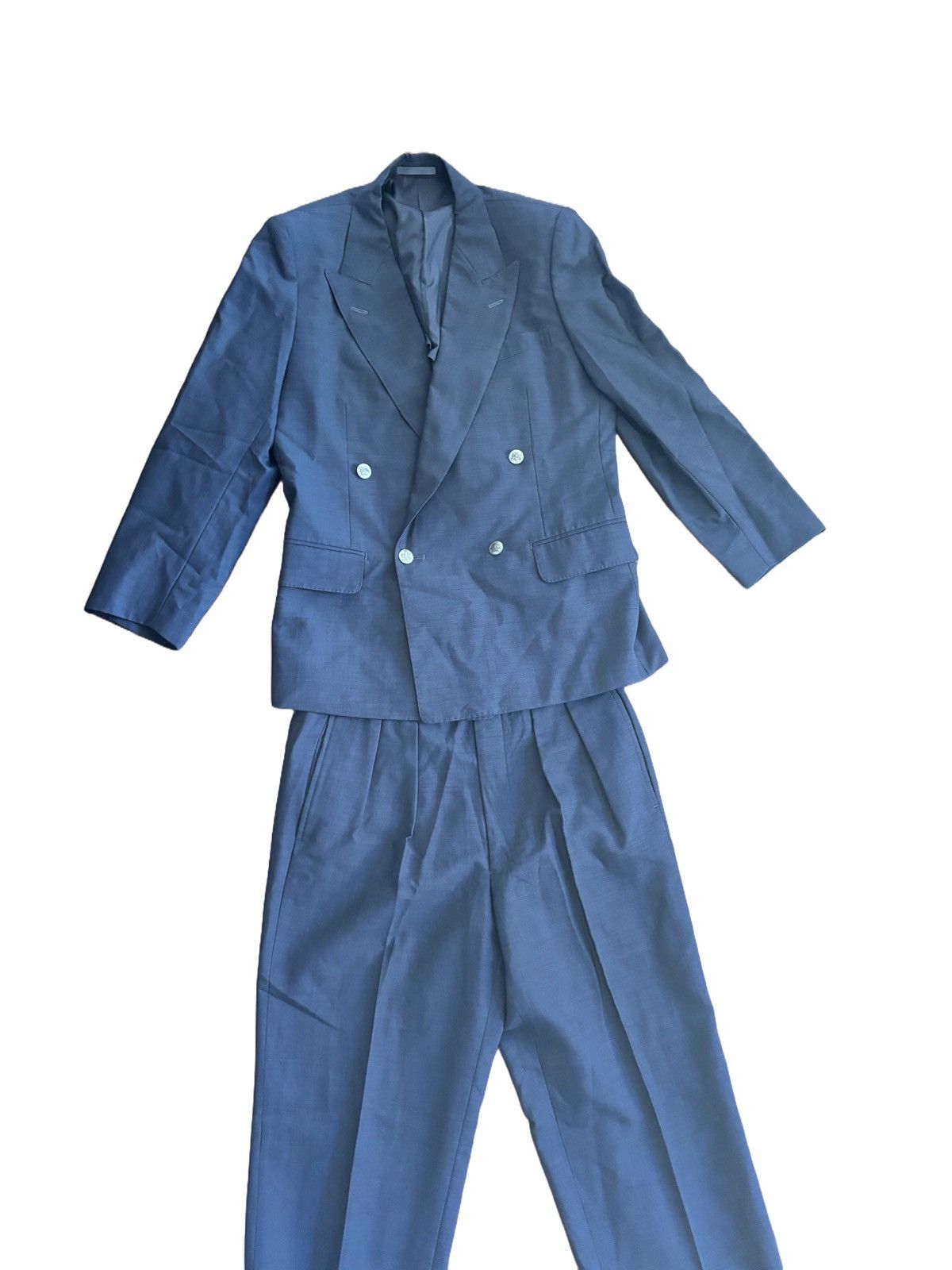 Burberry Burberrys Cross Button Full Suit Grey Size 36S - 2 Thumbnail