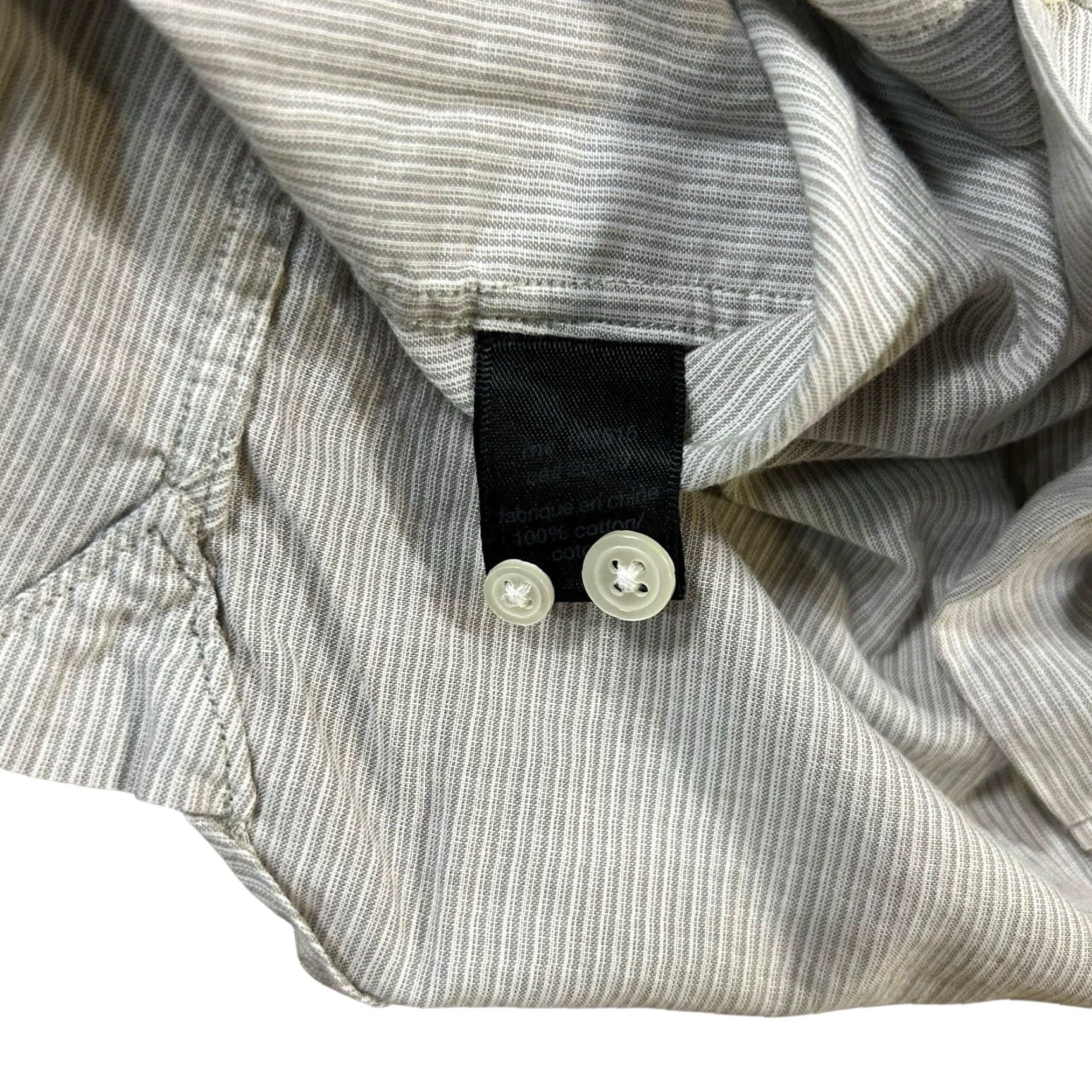 John Varvatos John Varvatos Shirt Mens 2XL Gray Striped Cotton Long Sleeve Casual Button-Down Size US XXL / EU 58 / 5 - 5 Thumbnail