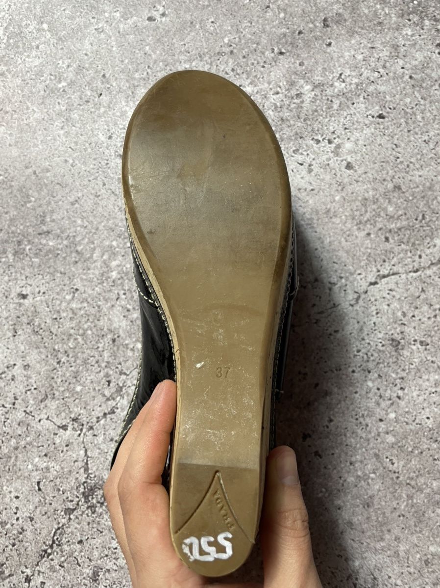 Prada PRADA Patent leather wedge sole cork black women's size 37 Size US 7 / IT 37 - 10 Thumbnail