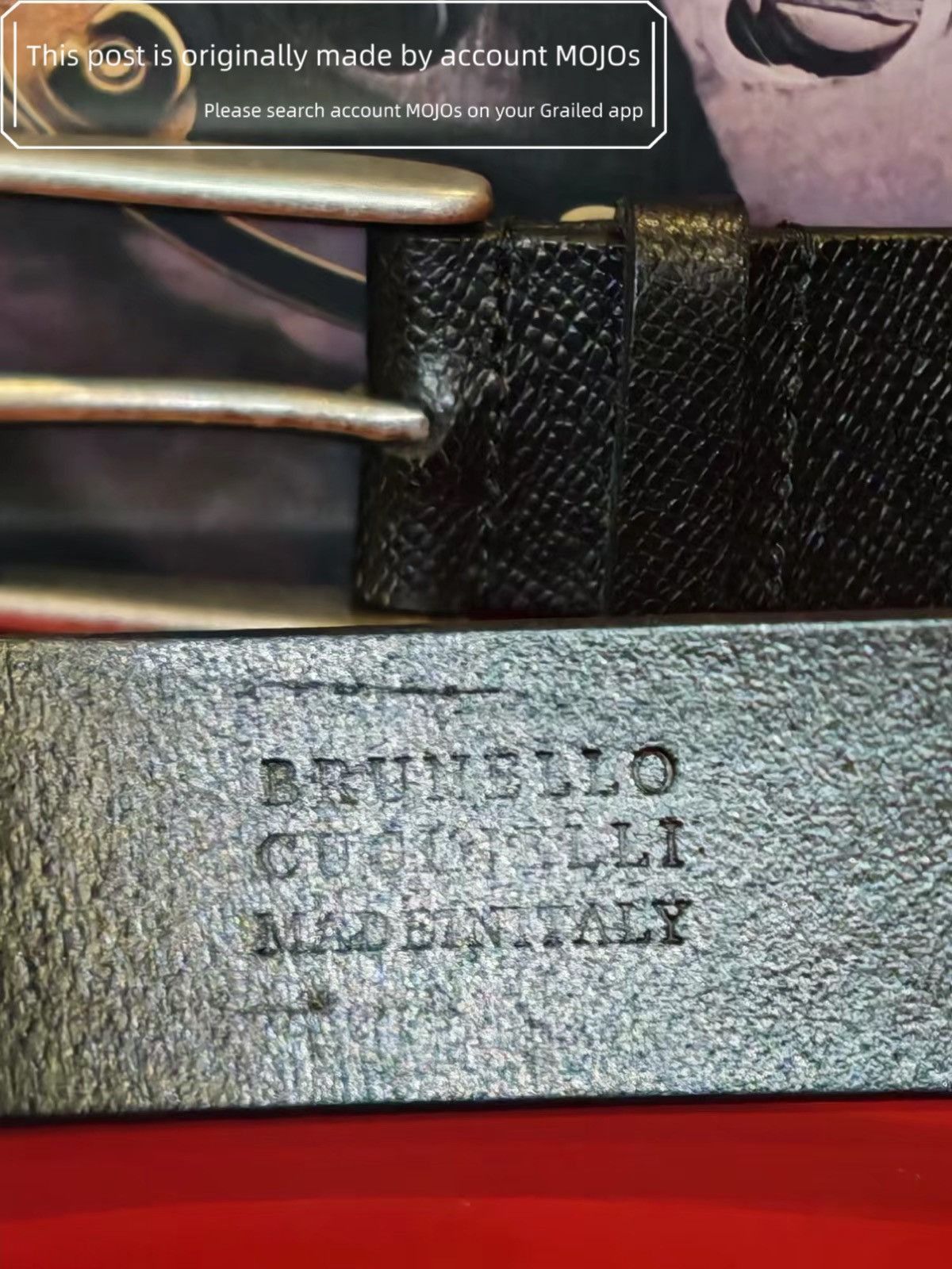 Brunello Cucinelli Sz M Brunello Cucinelli Pattern Leather Silver Buckle Belt Size ONE SIZE - 5 Thumbnail
