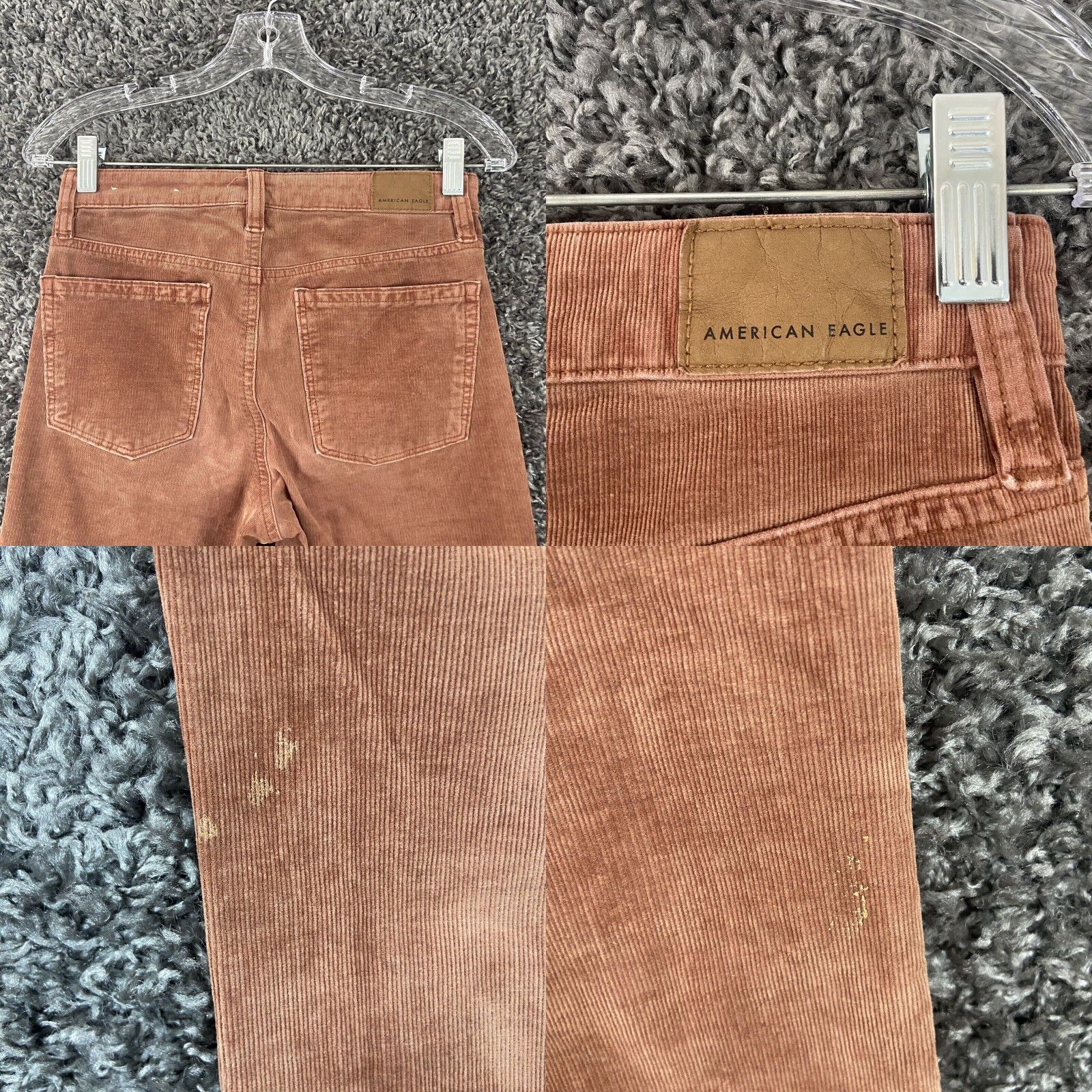 American Eagle Outfitters AMERICAN EAGLE Women’s Size 0 Brown Corduroy Jeans Frayed Hem Straight Size 25" / US 0 / IT 36 - 8 Thumbnail