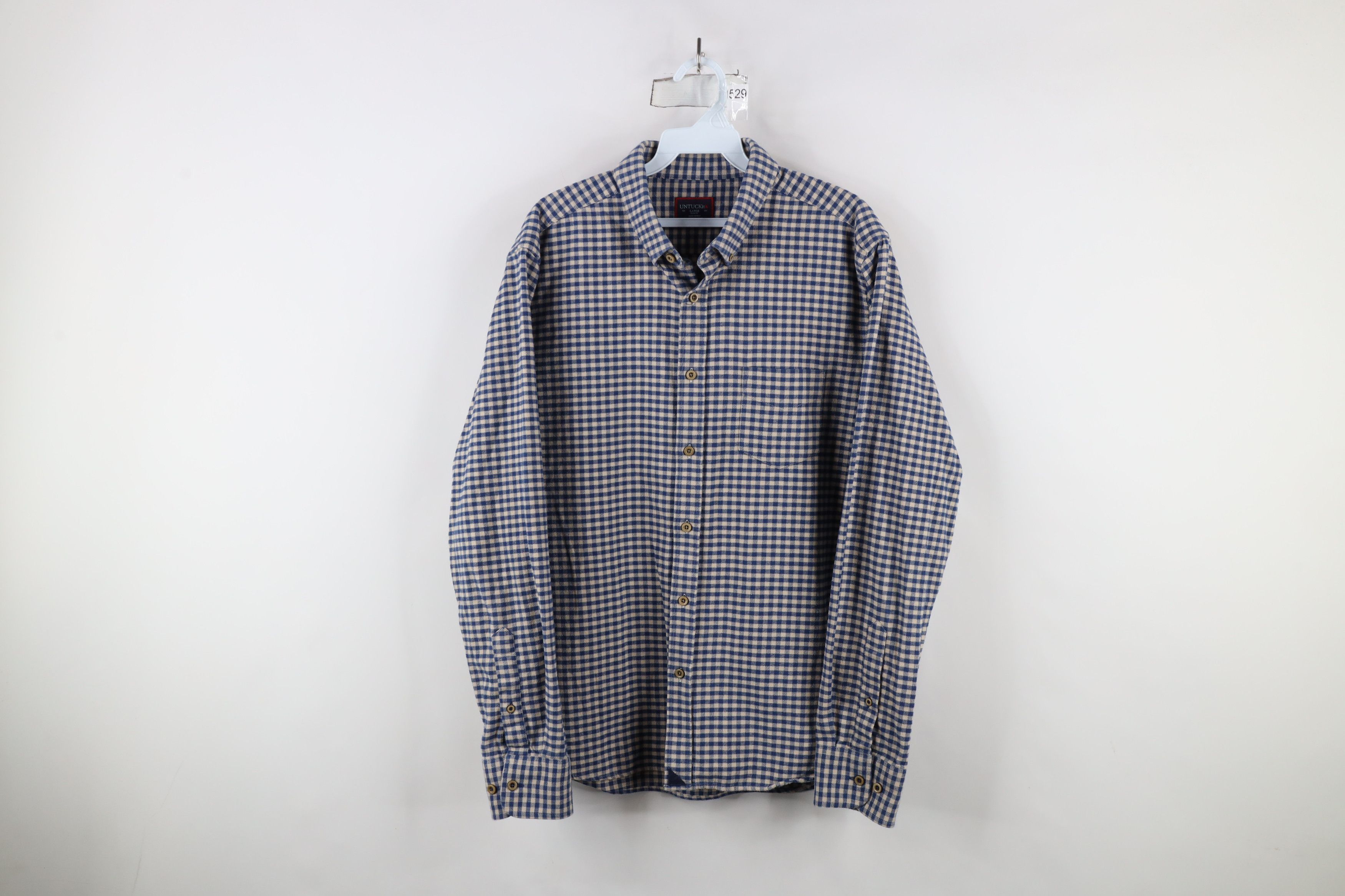 UNTUCKit × Vintage Untuckit Fit Flannel Collared Button Down Shirt Blue Plaid Size US L / EU 52-54 / 3 - 1 Thumbnail
