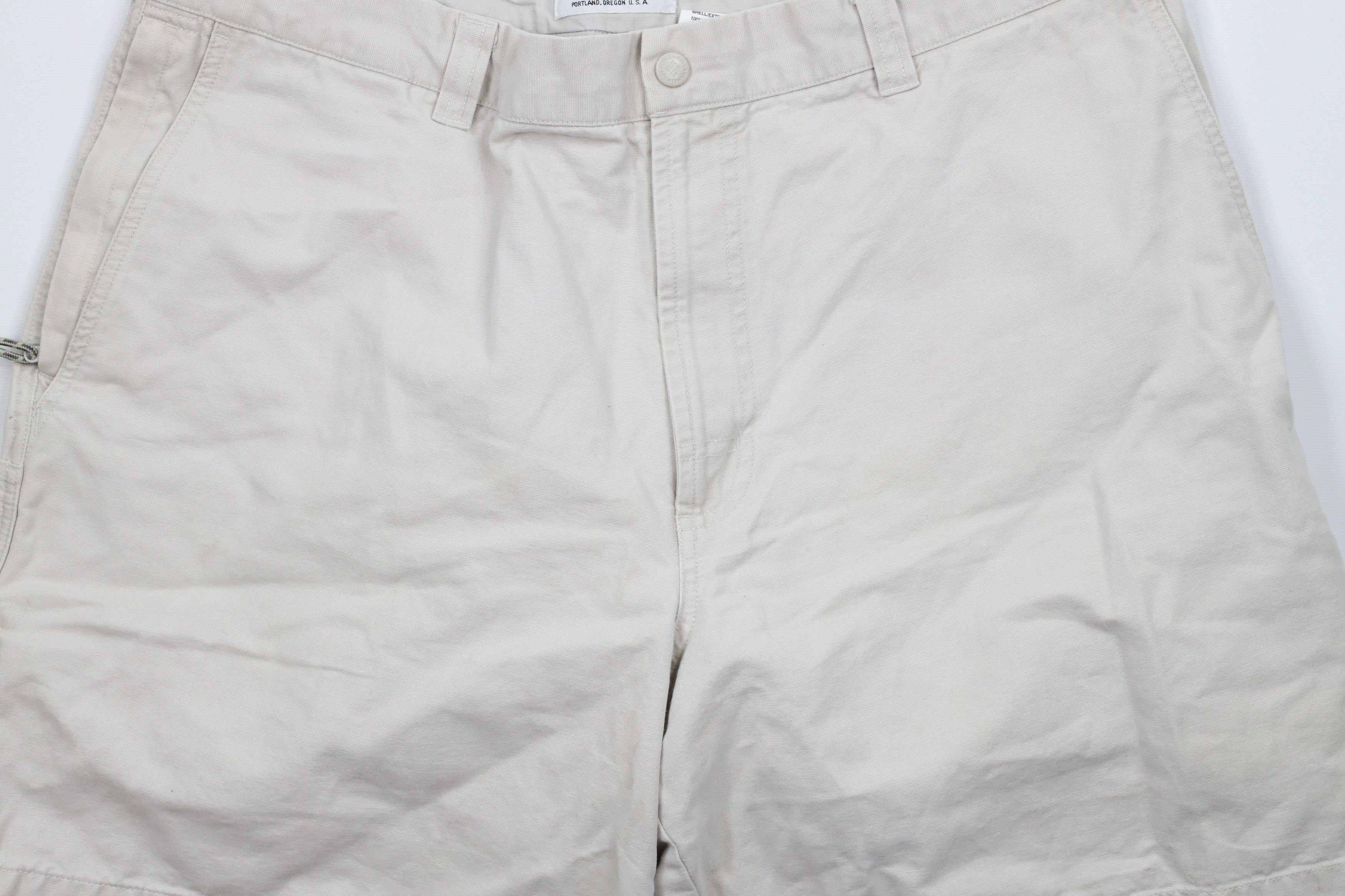 Columbia × Vintage Vintage Columbia Spell Out Above Knee Canvas Shorts Beige Size US 38 / EU 54 - 3 Thumbnail