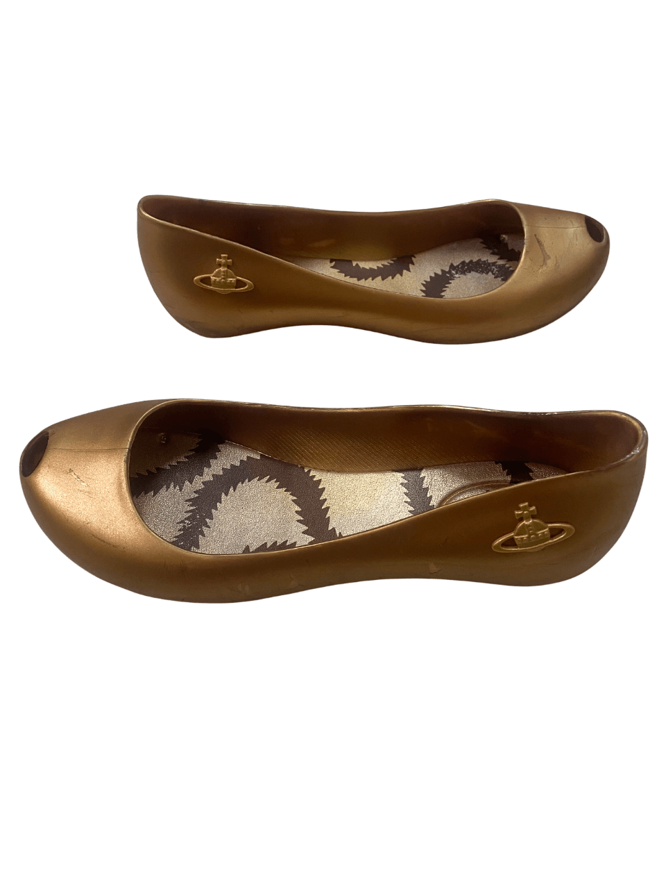 Vivienne Westwood 2 pair Vivienne Westwood Melissa Gold Rubber Shoe Sandal Size US 8 / IT 38 - 3 Thumbnail