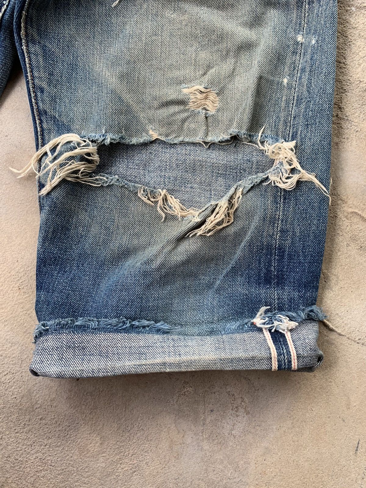 Levi's Vintage Levi’s Big E 502 Zip Talon Selvedge Distressed Denim Size US 31 - 6 Thumbnail