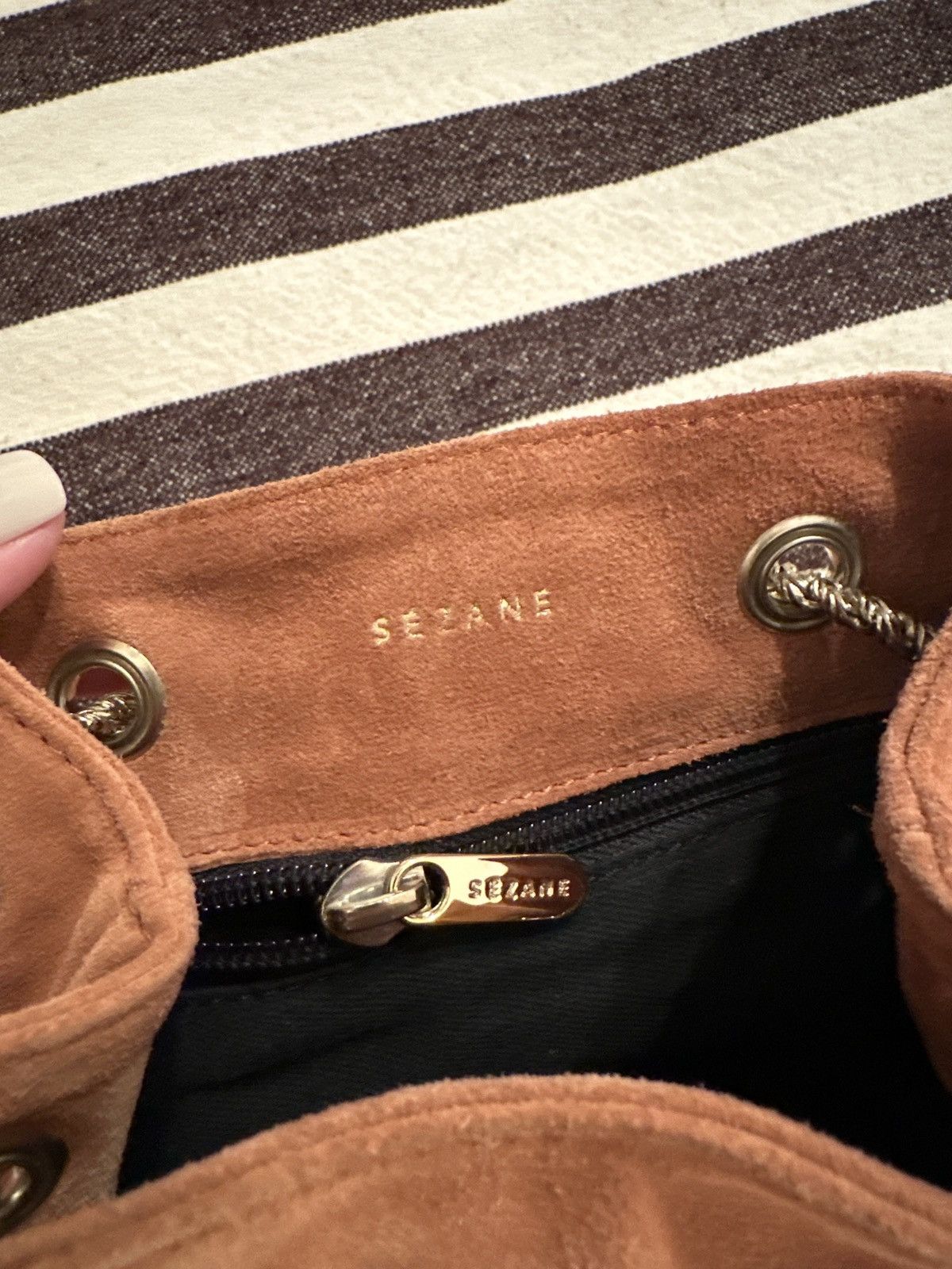 Sezane Sezane Hope Bag in Blush Suede Size ONE SIZE - 12 Thumbnail