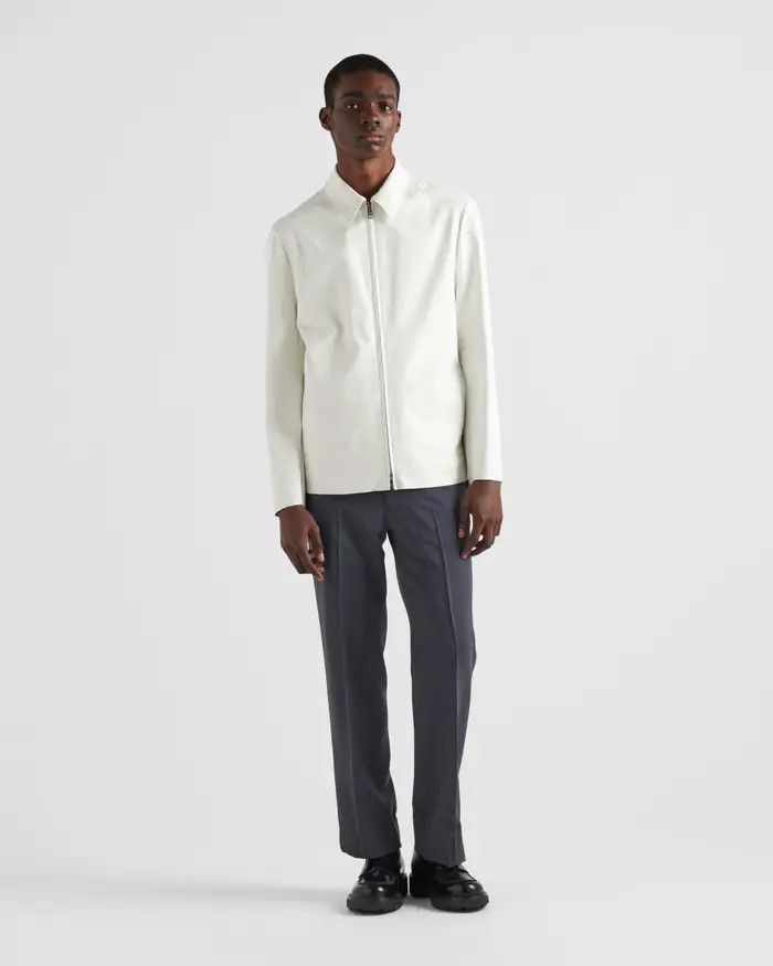 Prada o1bcso1str1025 Vitello Blouson Jacket in White Size US M / EU 48-50 / 2 - 4 Thumbnail
