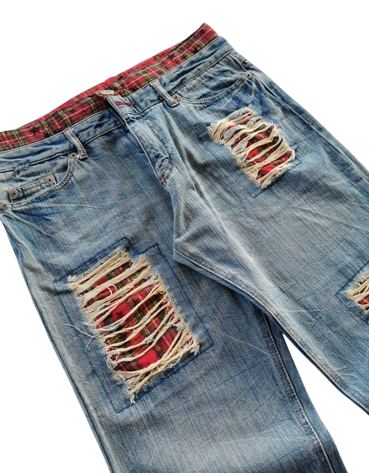 14th Addiction Double Waist Patches Statement Fashion Clawmark Jeans 32x30 Size US 32 / EU 48 - 6 Thumbnail