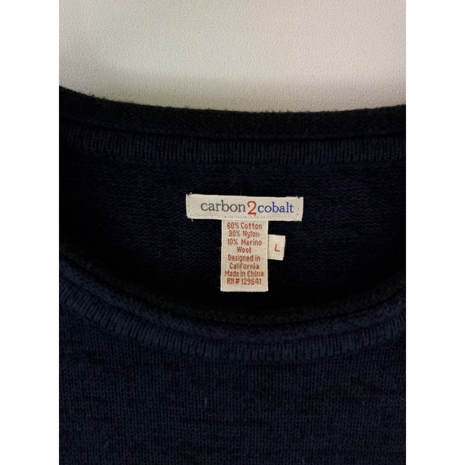 Carbon2Cobalt Carbon 2 Cobalt Roll Neck Sweater Cotton Nylon Wool Blend Navy Blue Mens L Size US L / EU 52-54 / 3 - 2 Thumbnail