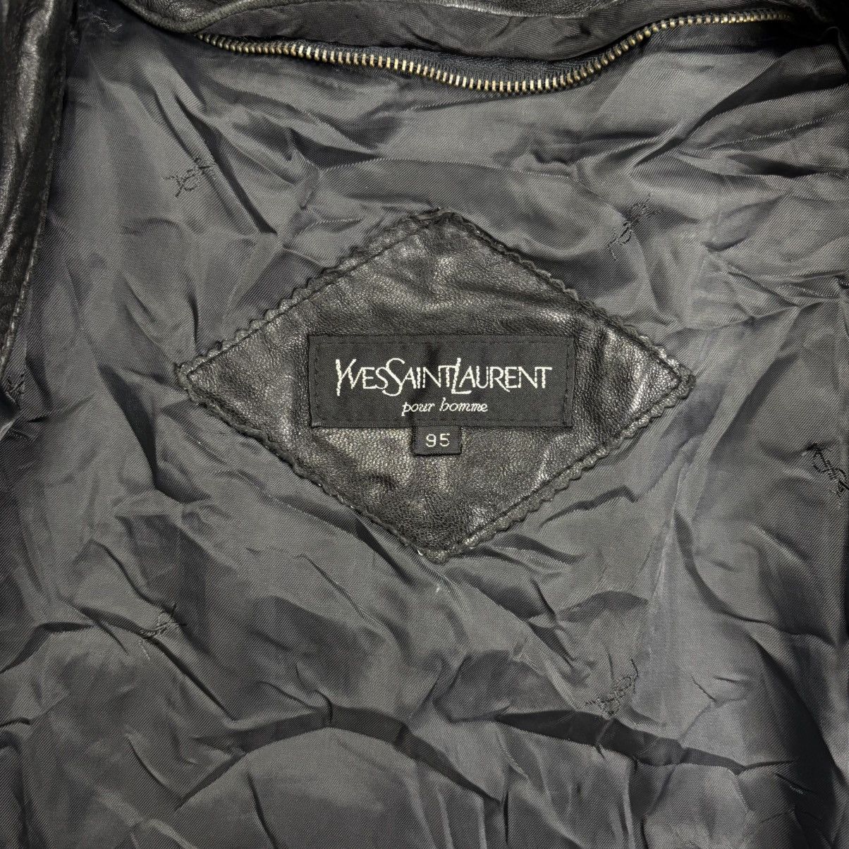 Yves Saint Laurent Vintage 90s Yves saint laurent embossed logo leather jacket Size US M / EU 48-50 / 2 - 9 Thumbnail