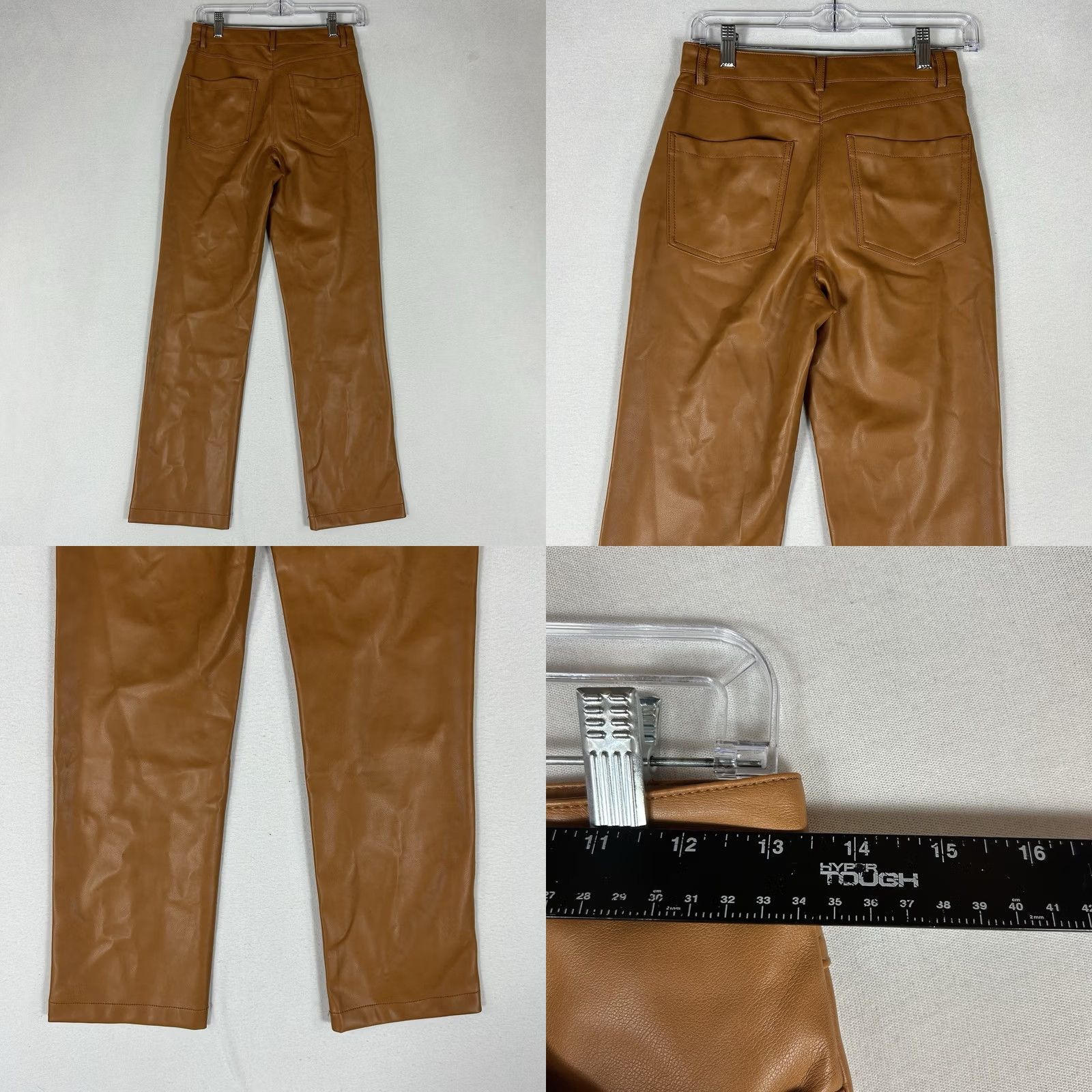 7 For All Mankind 7 For All Mankind Faux Leather Wide-Leg Cropped Pants Women's XS Tan Casual Size 26" / US 2 / IT 38 - 8 Thumbnail