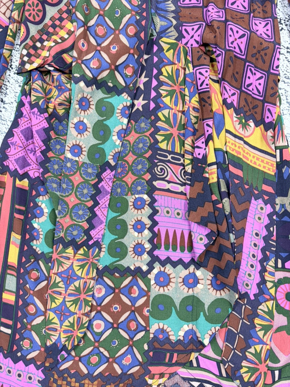 Jean Paul Gaultier NWT Desigual Boho Patchwork Style Bell Sleeve Mini Dress Size S / US 4 / IT 40 - 5 Thumbnail