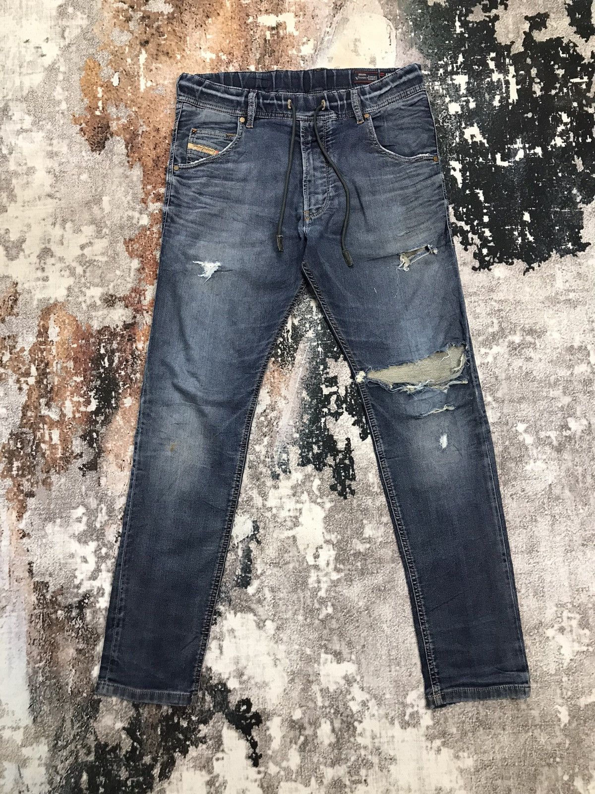 Vintage Diesel Krooley Crazy Distressed Soft Sweatpant Denim