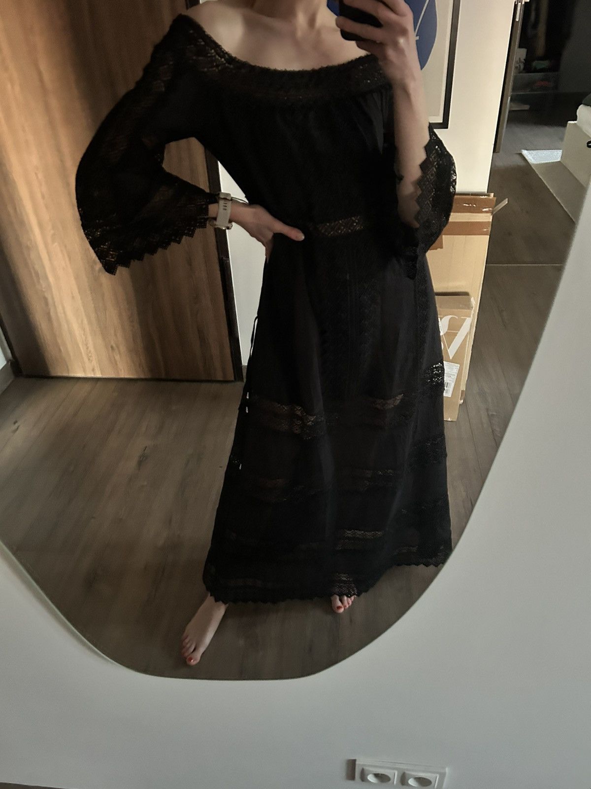 Charo Ruiz Charo Ruiz black maxi cotton dress M Size M / US 6-8 / IT 42-44 - 12 Thumbnail