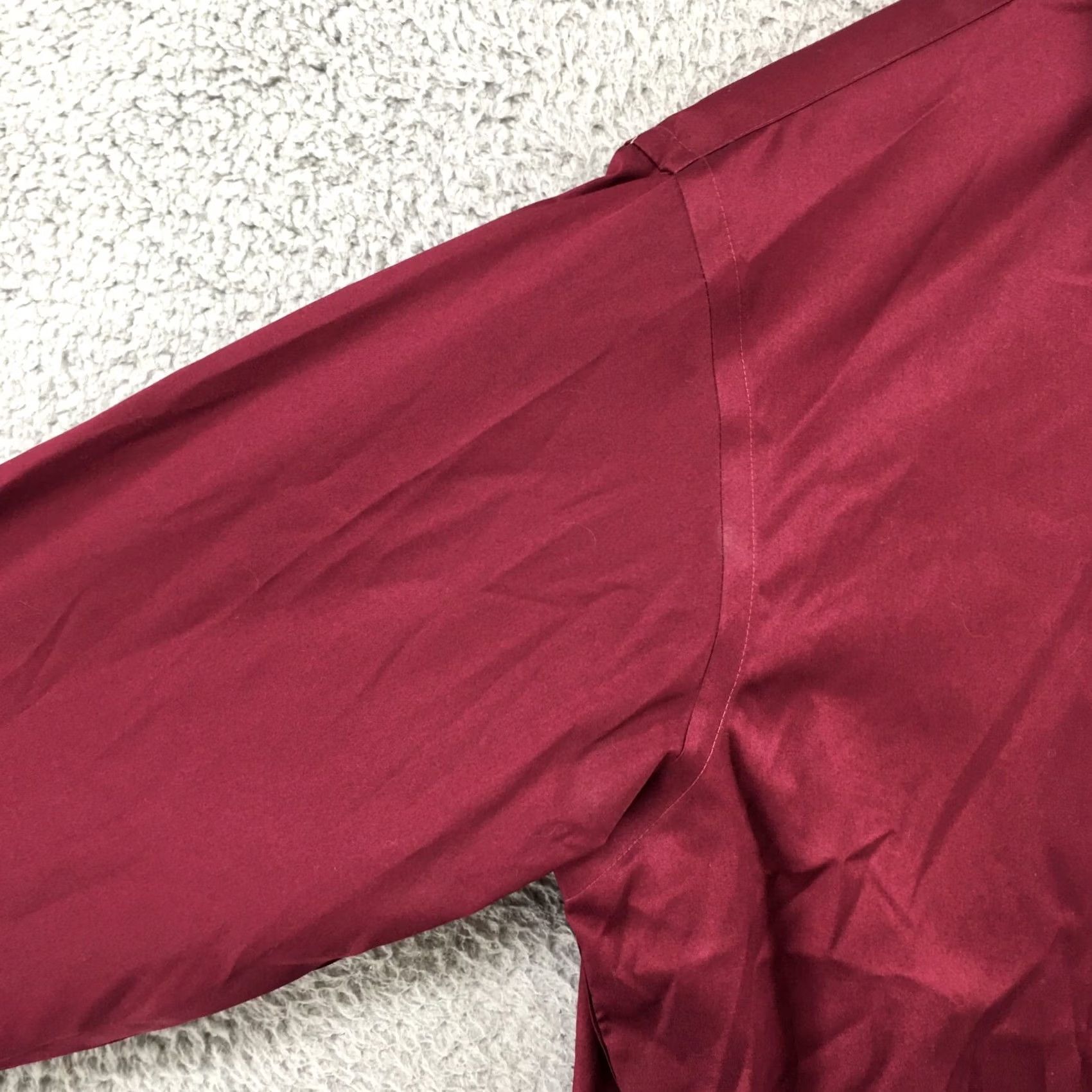 Kenneth Cole Kenneth Cole Dress Shirt Mens S Burgundy Cotton Button Up Long Sleeve Non-Iron Size 36R - 4 Thumbnail
