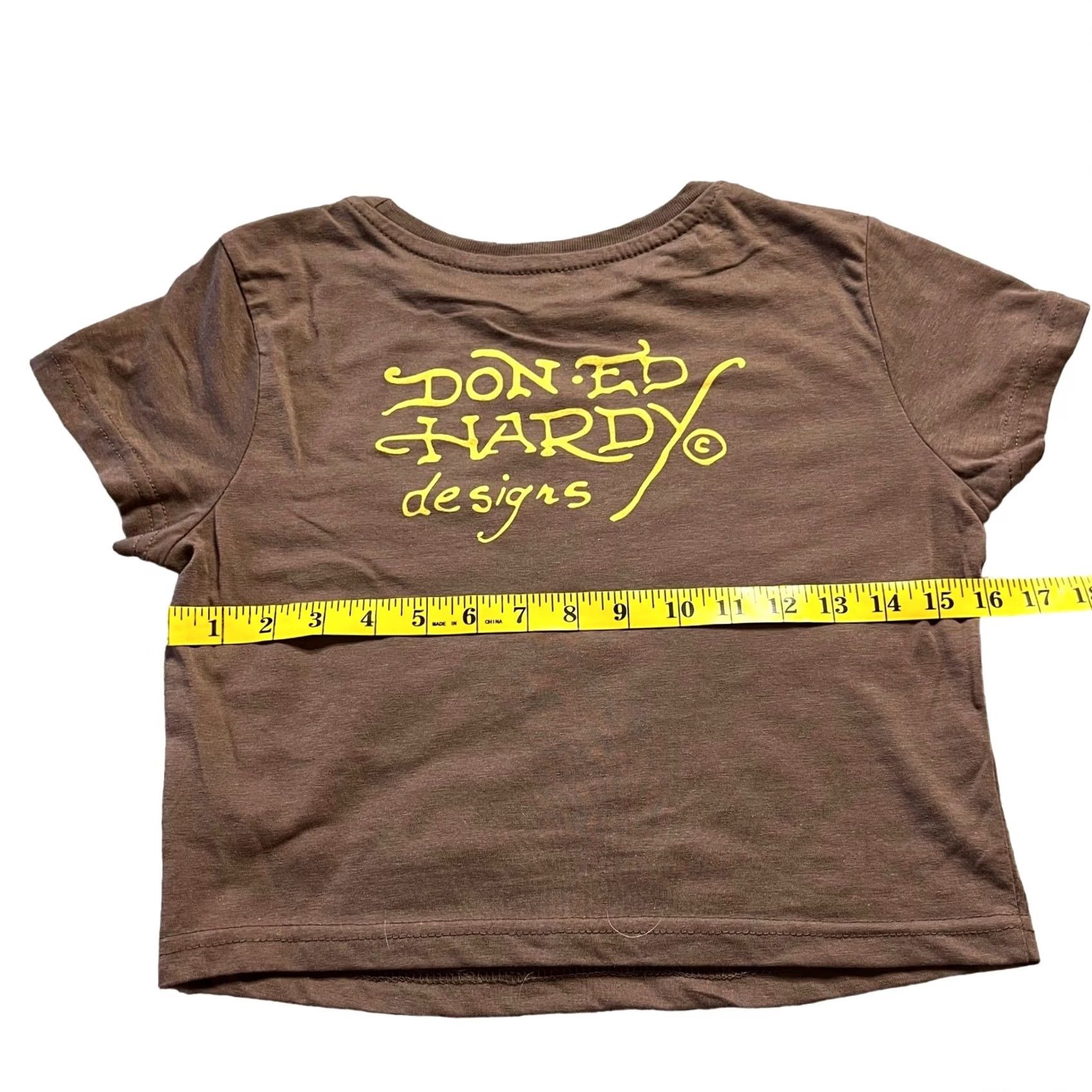 Ed Hardy VINTAGE Ed Hardy Shirt Womens L Brown Love Kills Slowly Crop Top Size L / US 10 / IT 46 - 3 Thumbnail