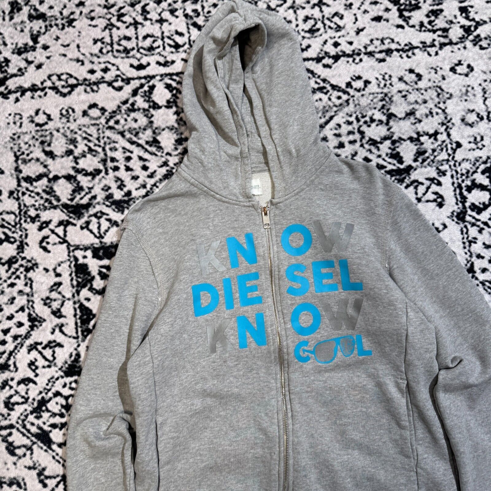 Diesel × Vintage Vintage Diesel Unisex Gray Cotton Hoodie Size S Y2k 90s Size US S / EU 44-46 / 1 - 5 Thumbnail