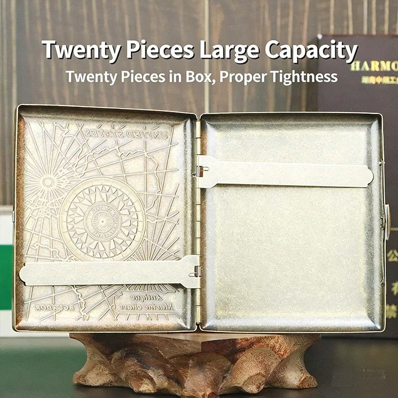 Other Cigarette Box Storage Case Portable Retro Bronze Gift Size ONE SIZE - 4 Thumbnail
