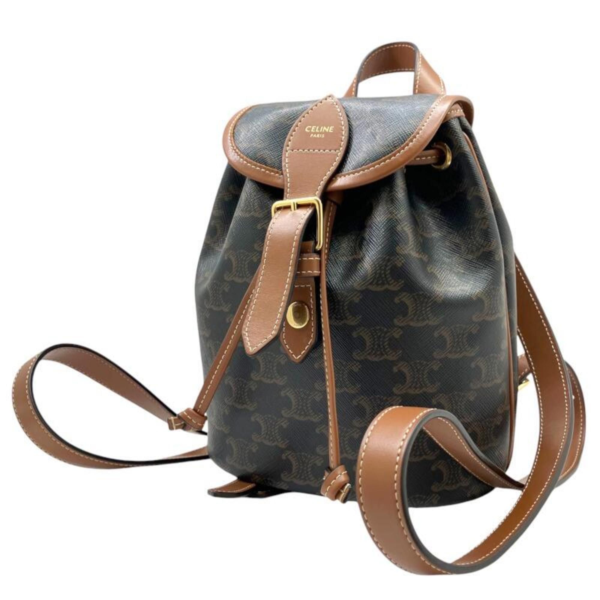 Celine CELINE Backpack Triomphe Canvas Black Brown Rucksack  display picture 2