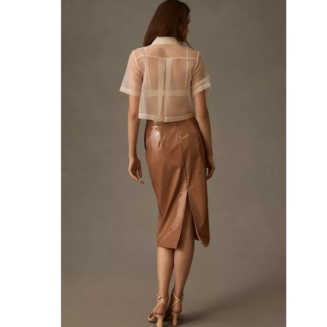 Anthropologie NWT Anthropologie Sunday in Brooklyn Faux Leather Skirt $130 Size 30" / US 8 / IT 44 - 4 Thumbnail