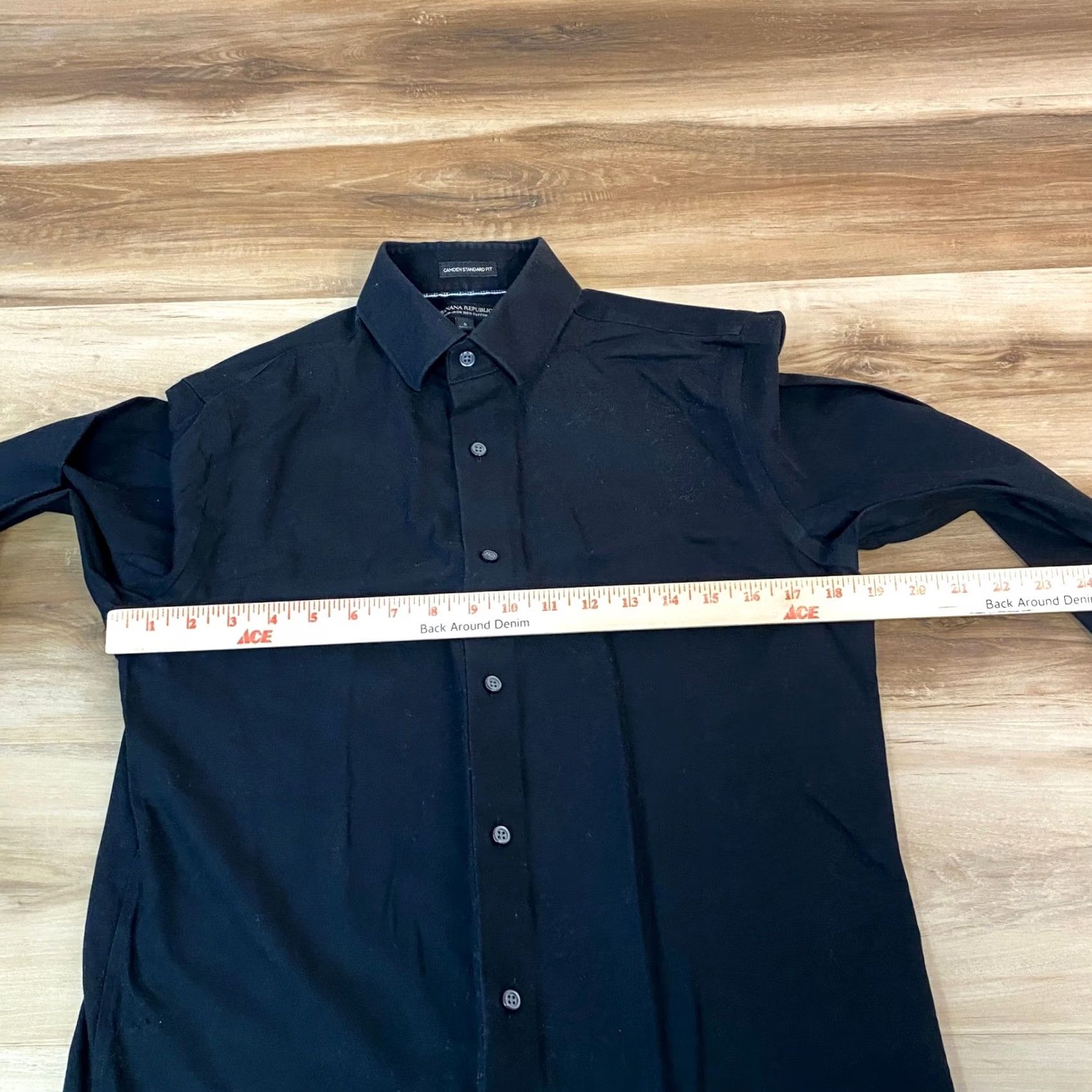 Banana Republic Banana Republic Shirt Mens S Camden Standard Fit Non-Iron Cotton Black Dress Shirt Long Sleeve Button-Down Size US S / EU 44-46 / 1 - 5 Thumbnail