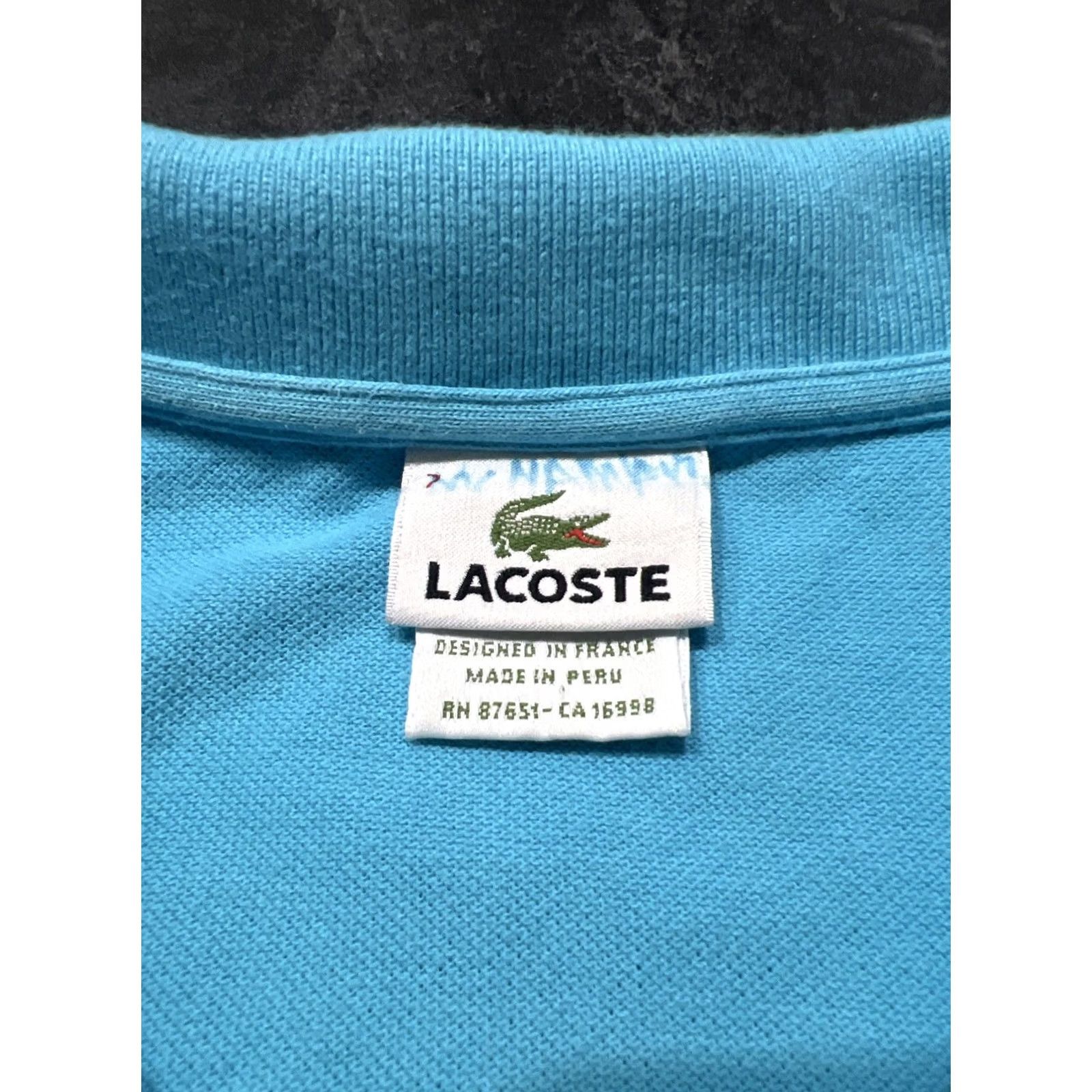 Lacoste VINTAGE Lacoste Polo Shirt XL Aqua Blue Short Sleeve Collared Button-Up Sports Men G Size US XL / EU 56 / 4 - 6 Thumbnail