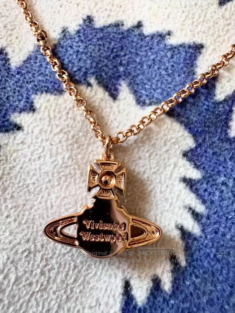 Vivienne Westwood Vivienne Westwood Purple Red Braided Saturn Necklace Size ONE SIZE - 3 Thumbnail