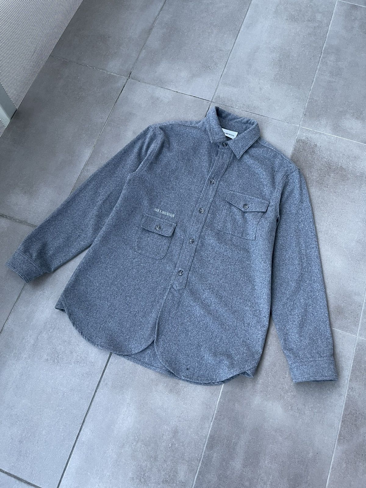 Han Kjobenhavn !DS! FW22 Han Kjobenhavn Wool Boxed Grey Overshirt Size US M / EU 48-50 / 2 - 10 Thumbnail