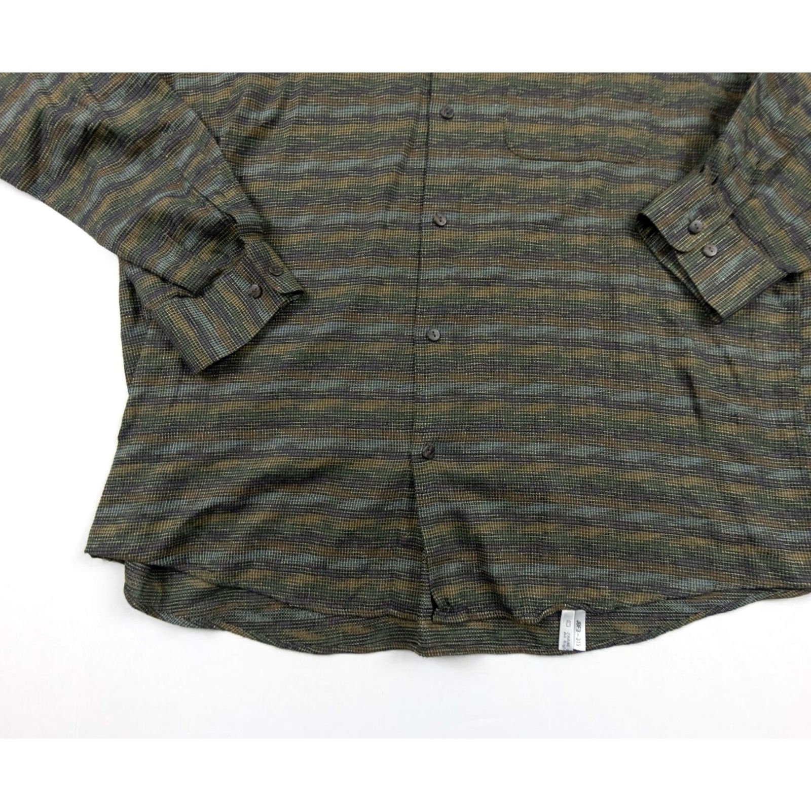 Vintage VINTAGE Jhane Barnes Shirt Mens XL Green Button-Up Woven Japan Abstract Shirt Size US XL / EU 56 / 4 - 3 Thumbnail