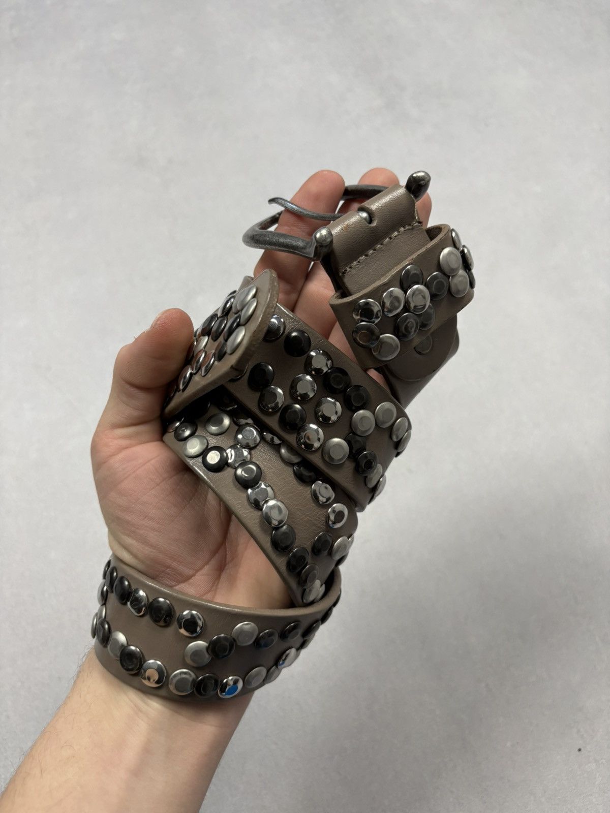 Hysteric Glamour Vintage Leather Belt Style Metal Parts Rhinestones Style Wit Size ONE SIZE - 1 Thumbnail