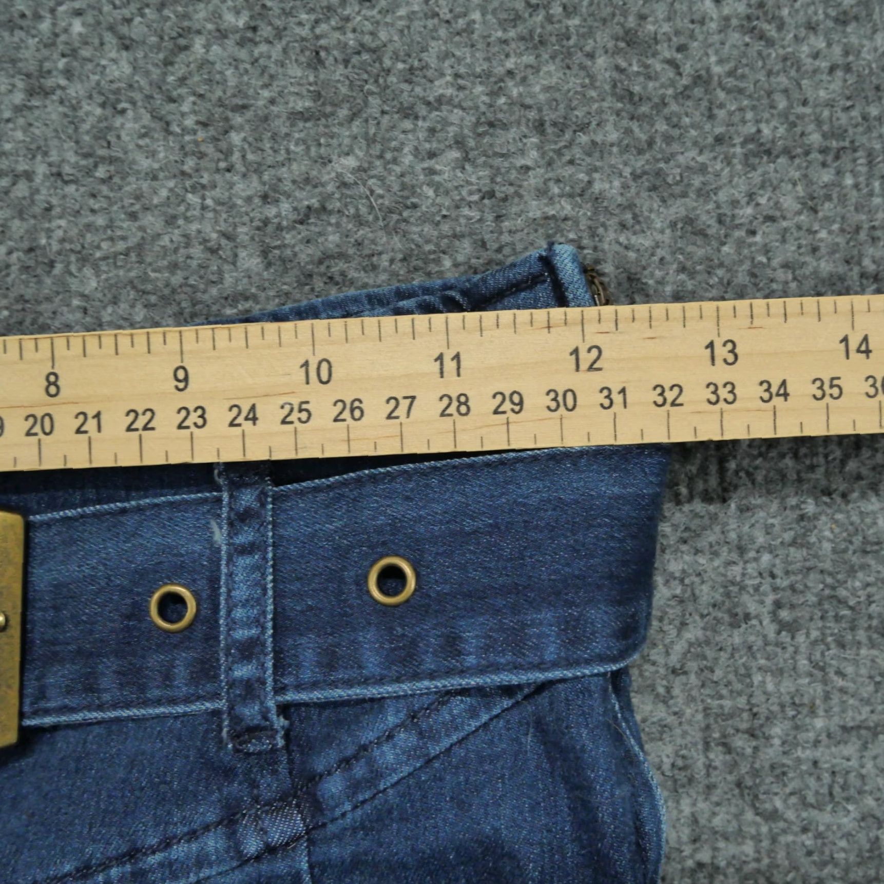 Free People VINTAGE Free People Skirt Womens 0 Blue Denim Belted High Rise Short Mini Stretch Cotton Spandex Casual blue Size 25" / US 0 / IT 36 - 6 Thumbnail