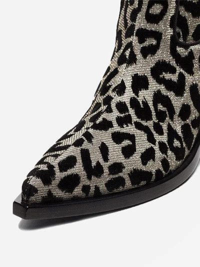 Dolce & Gabbana o1y0825 Leopard-Print Ankle Boots in Gray/Black Size US 6.5 / IT 36.5 - 4 Thumbnail