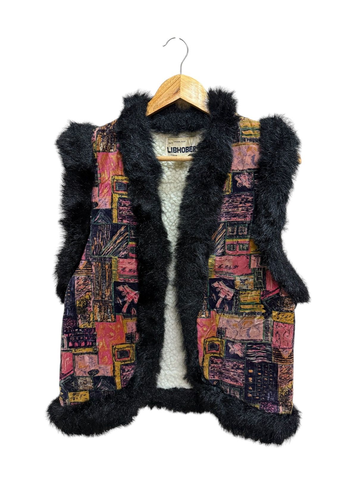 Japanese Brand × Vintage Libhober Floral Mohair Trimming Fur Vests Size US S / EU 44-46 / 1 - 1 Thumbnail