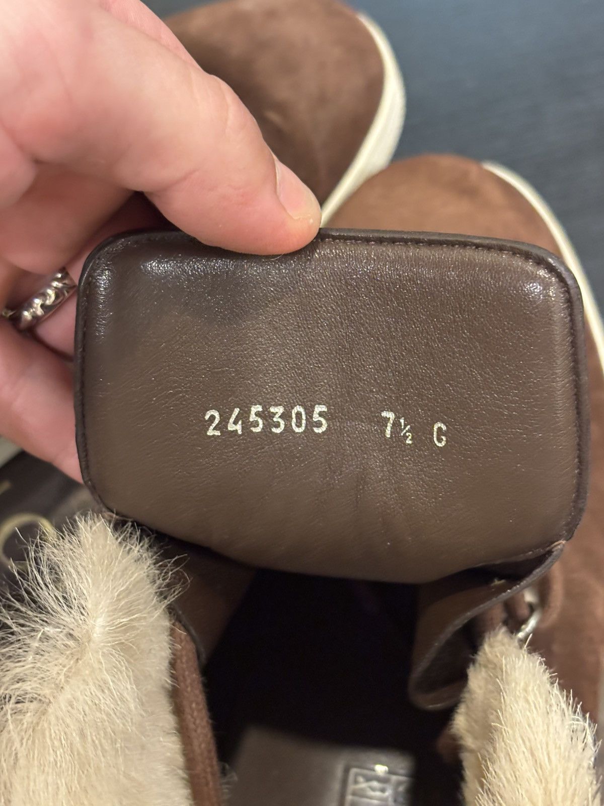 Gucci Gucci Brown Suede High Top Fur Sneakers Size US 7.5 / EU 40-41 - 6 Thumbnail