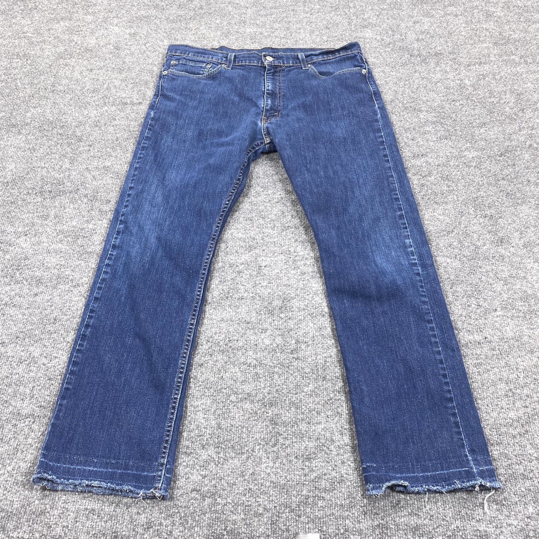 Levi's Levi's 513 Jeans Mens 36x30 Blue Slim Straight Stretch Denim Distressed Size US 36 / EU 52 - 2 Thumbnail