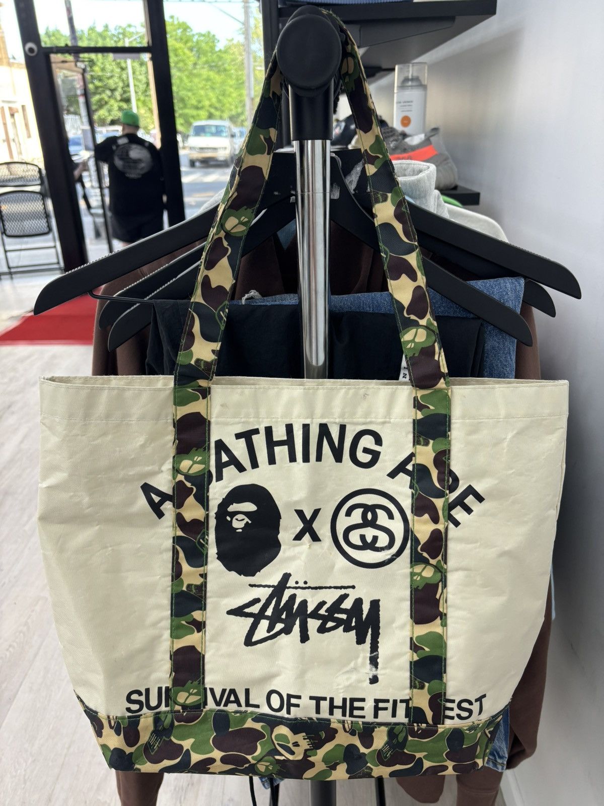 BAPE x STUSSY ABC CAMO TOTE BAG