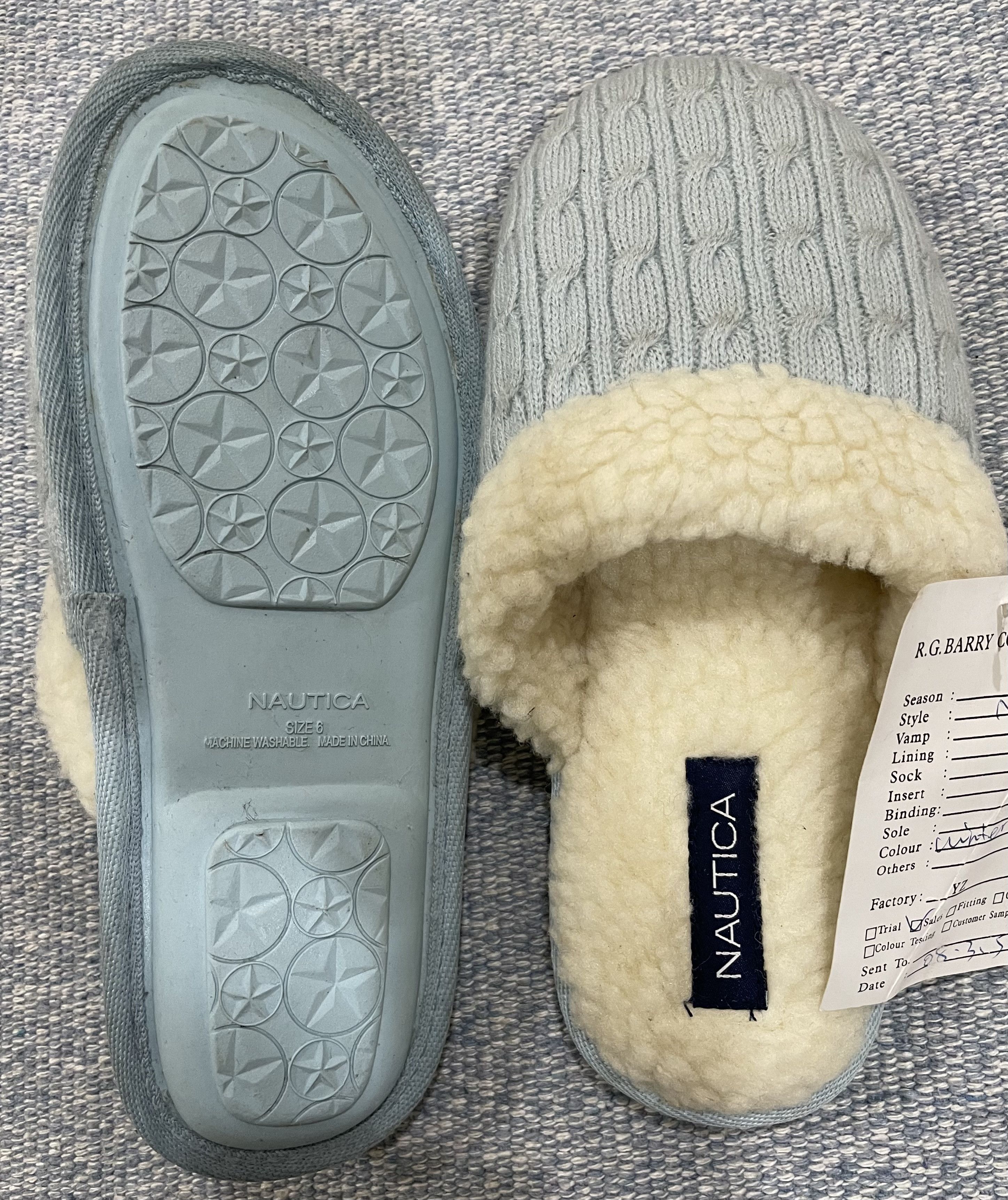 Nautica Cable Knit Design Winter Slippers Size US 6 / IT 36 - 4 Thumbnail