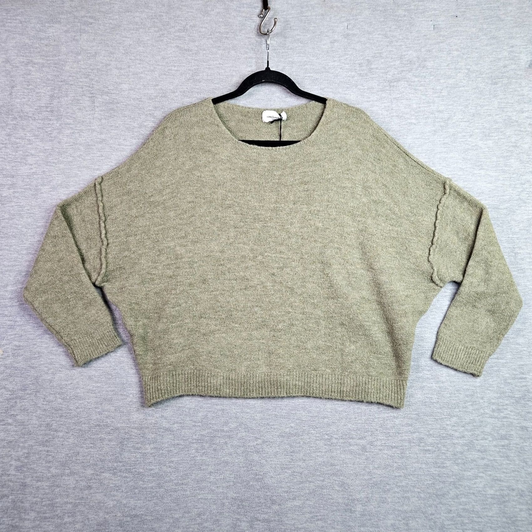 Vintage Nina Kendosa Paris Sweater Women Cropped Green Pullover L/XL New Size L / US 10 / IT 46 - 2 Thumbnail