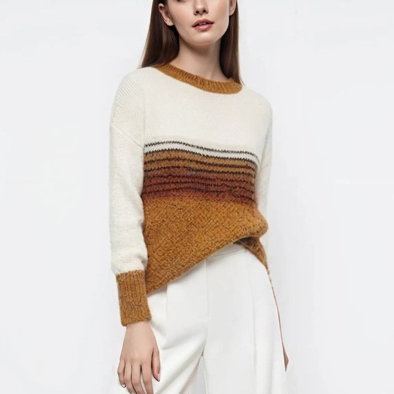 FRNCH FRNCH Paris Sweater Mohair Blend M/ L Colorblock Stripe Size M / US 6-8 / IT 42-44 - 1 Thumbnail