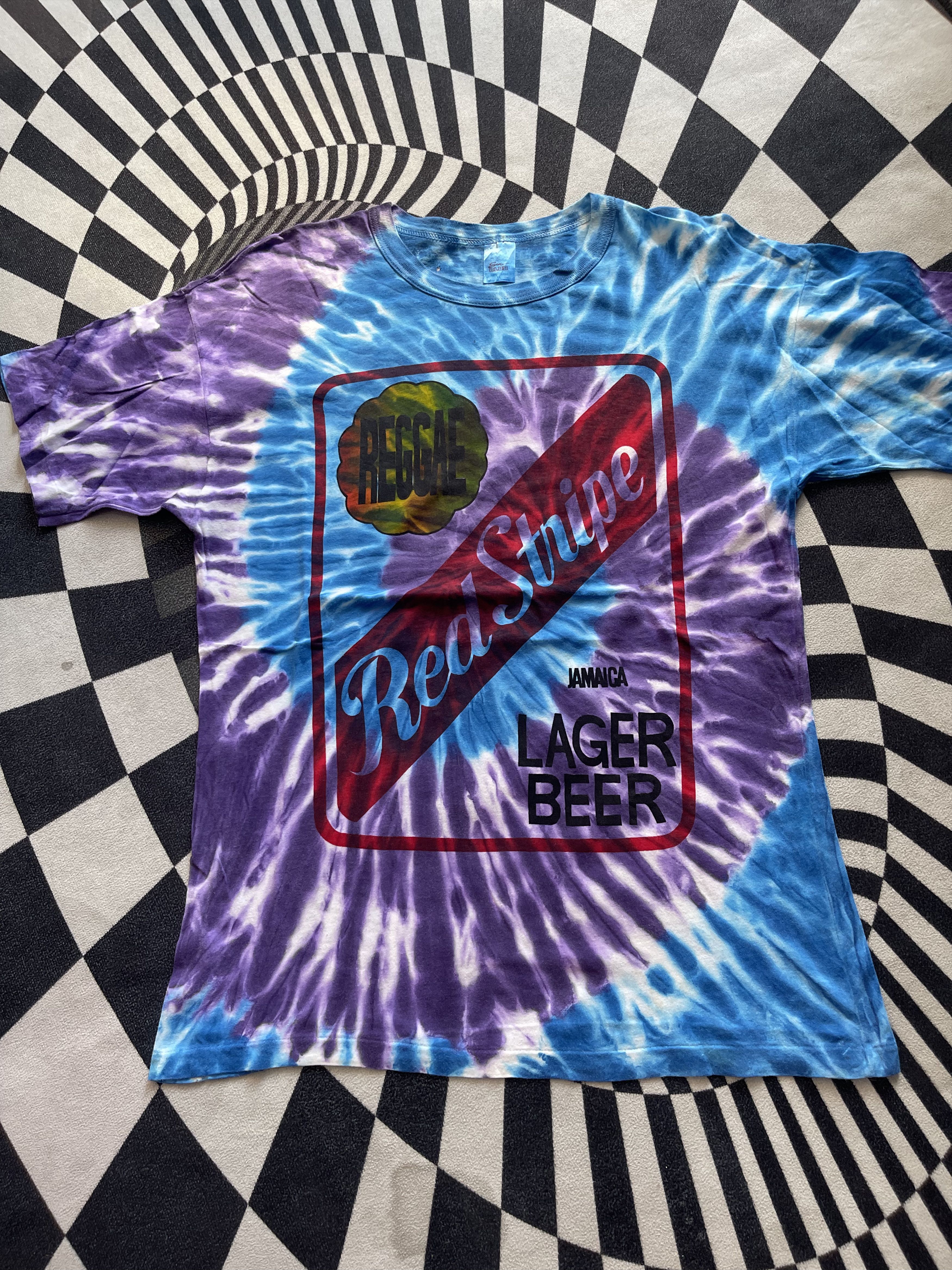 Vintage Red Stripe Lager Beer Reggae Tie Dye Tee - Jamaica Size US M / EU 48-50 / 2 - 2 Thumbnail