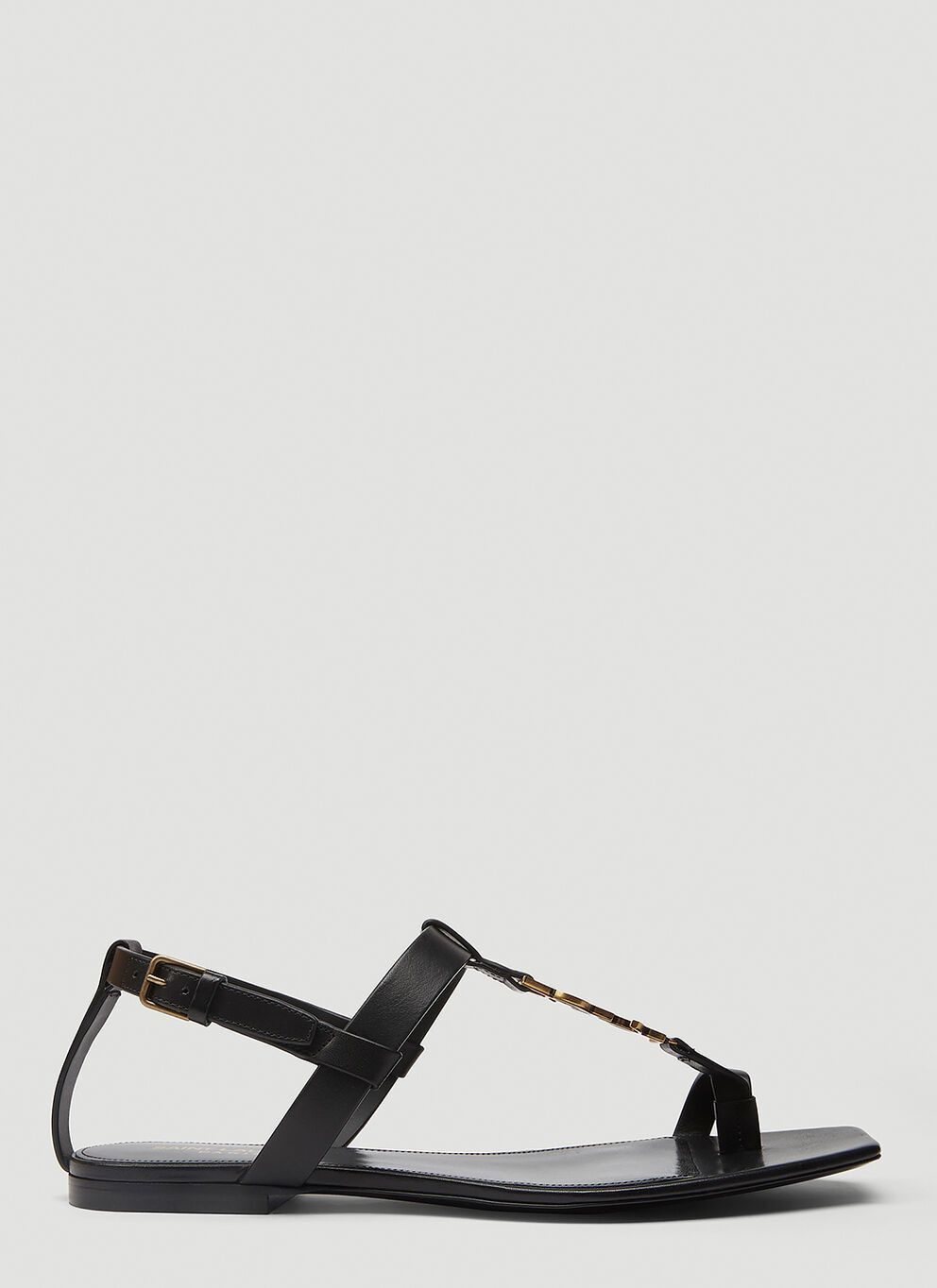 image of Saint Laurent Paris Cassandra Sandals in Black, Women's (Size 5)