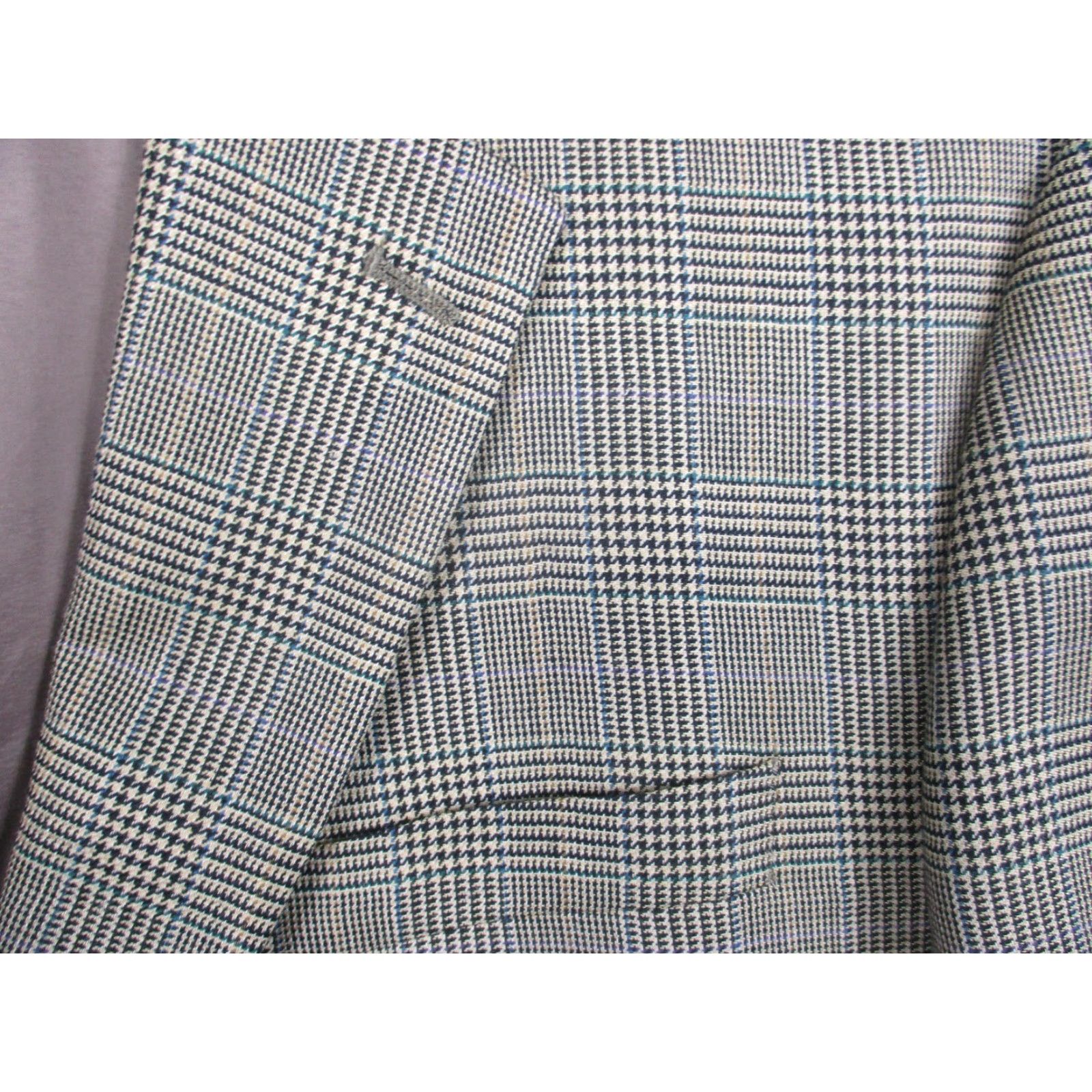 Ralph Lauren Lauren Ralph Lauren Blazer Mens 46R Tan Silk Wool Glen Plaid Two Button Vented Size 46R - 2 Thumbnail