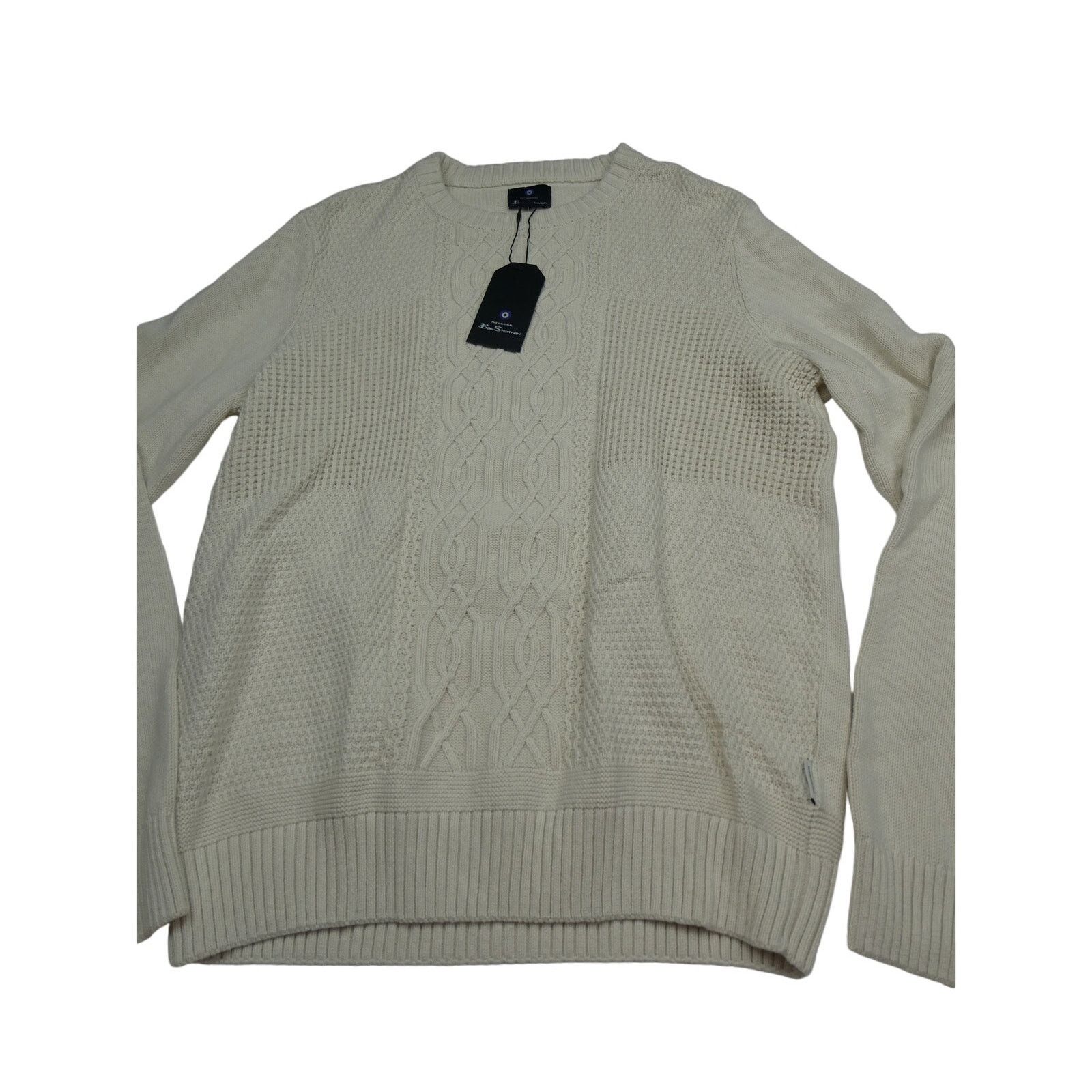 Ben Sherman Ben Sherman Fisherman Cable-knit Sweater medium Ivory Size US M / EU 48-50 / 2 - 3 Thumbnail