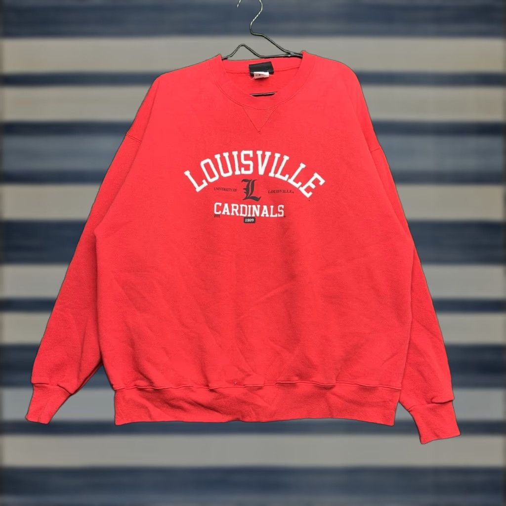 Russell Athletic VINTAGE Russell Athletic Sweatshirt Mens 2XL Red Crewneck 90s Pullover Cotton/Polyester Fleece Cotton Blend Long Sleeve Size US XXL / EU 58 / 5 - 1 Thumbnail