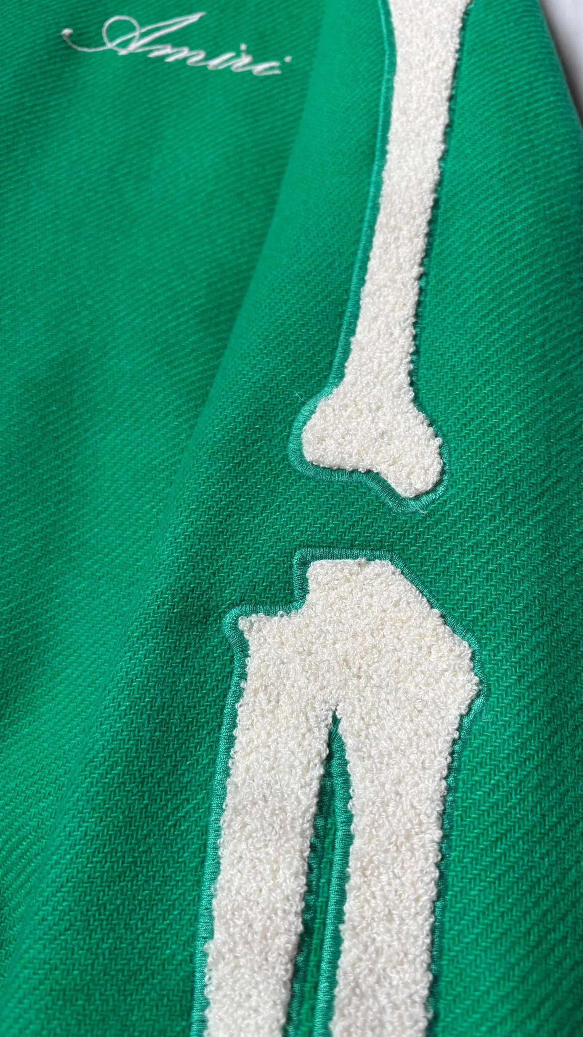 Amiri Amiri Bones Varsity Jacket Green - dmc99 Size US M / EU 48-50 / 2 - 7 Thumbnail
