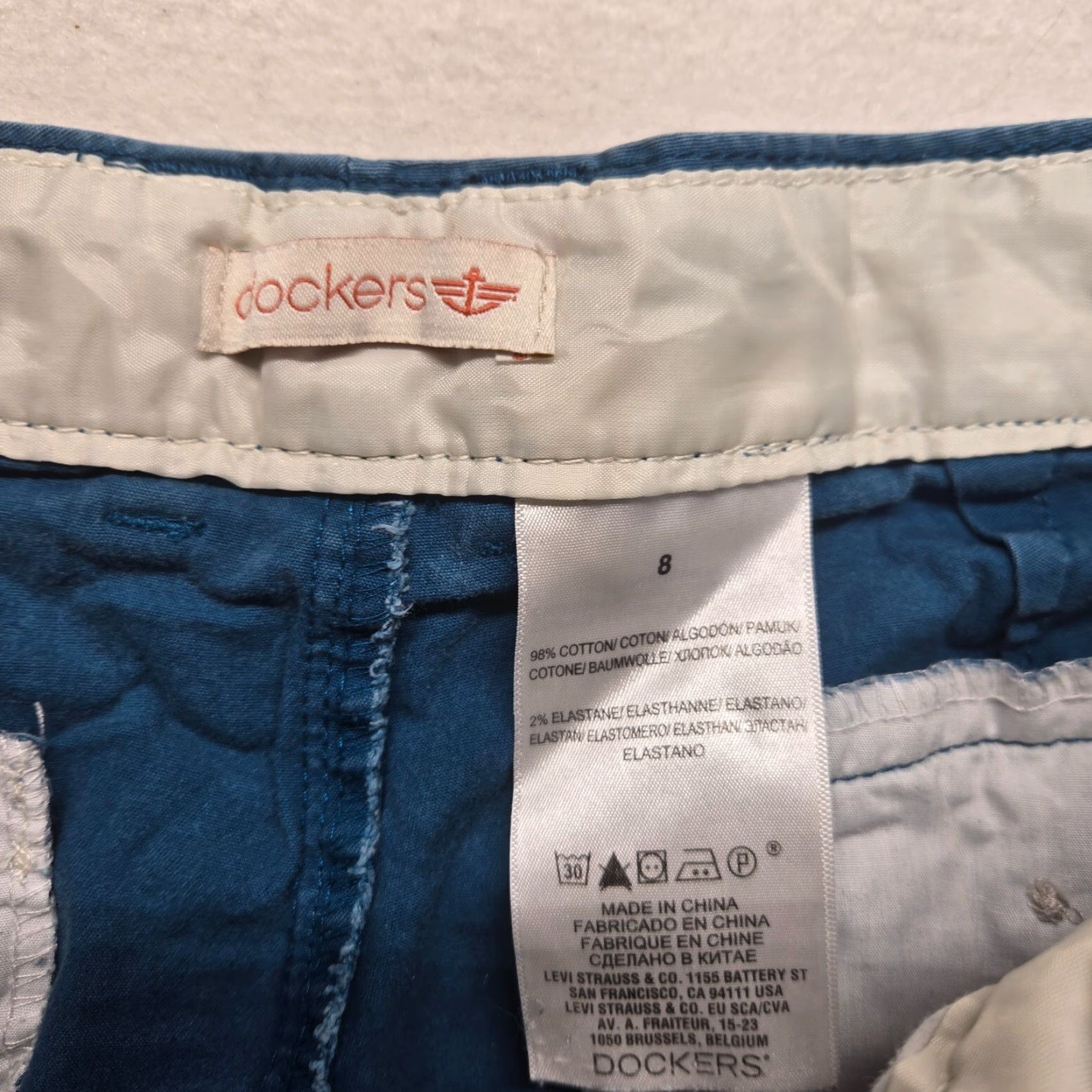 Dockers DOCKERS Blue Flat Front Chino Shorts Adult Women Size 8 Denim? Wait Size 30" / US 8 / IT 44 - 2 Thumbnail