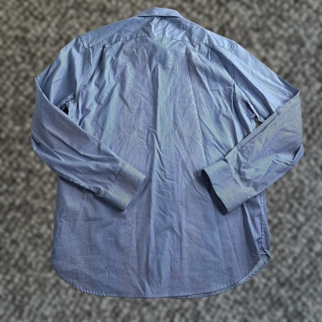 Vintage WRK Dress Shirt Button-Up Blue Striped 16.5 34-35 Long Sleeve Mens Regular Stretch Casual Size US XL / EU 56 / 4 - 1 Thumbnail