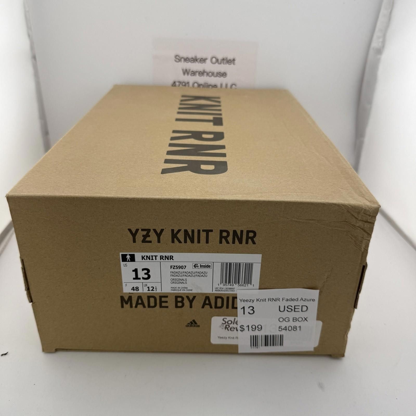 Adidas og Adidas YZY Knit RNR Faded Azure US 13 Used FZ5907 Size US 13 / EU 46 - 9 Thumbnail